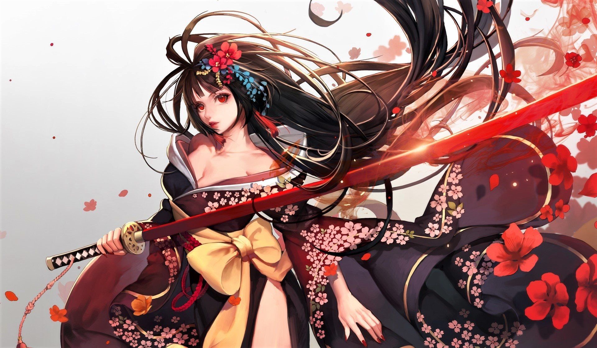 Anime Girl Warrior Wallpaper HD Wallpaper