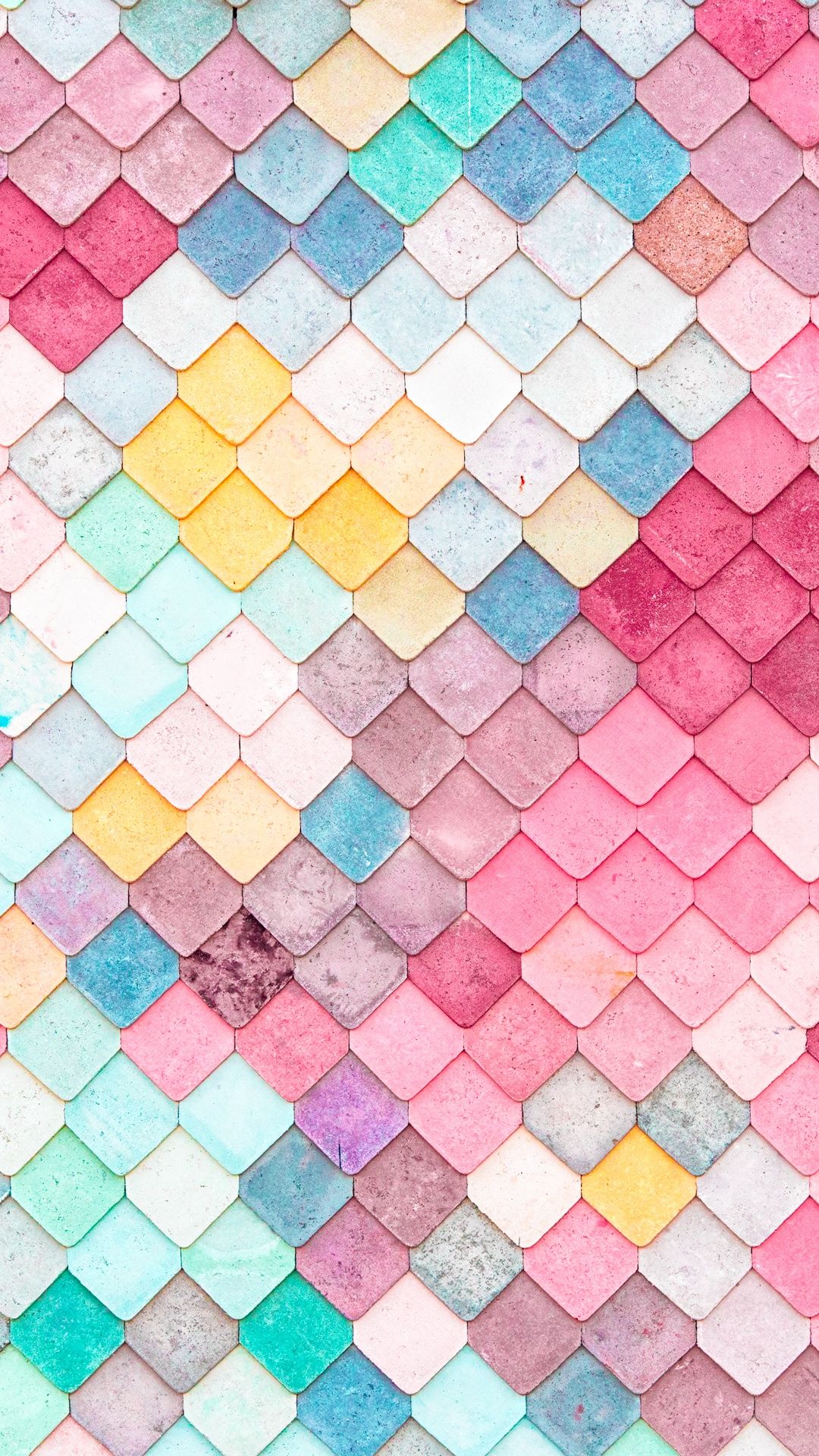 Colorful Roof Tiles Pattern iPhone 8 Wallpaper Free Download
