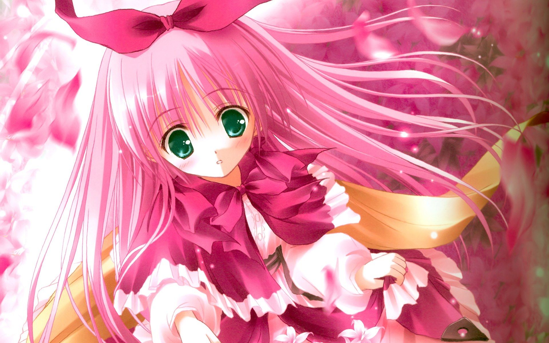 Pink Anime Girl HD Desktop Wallpaper 22078 - Baltana