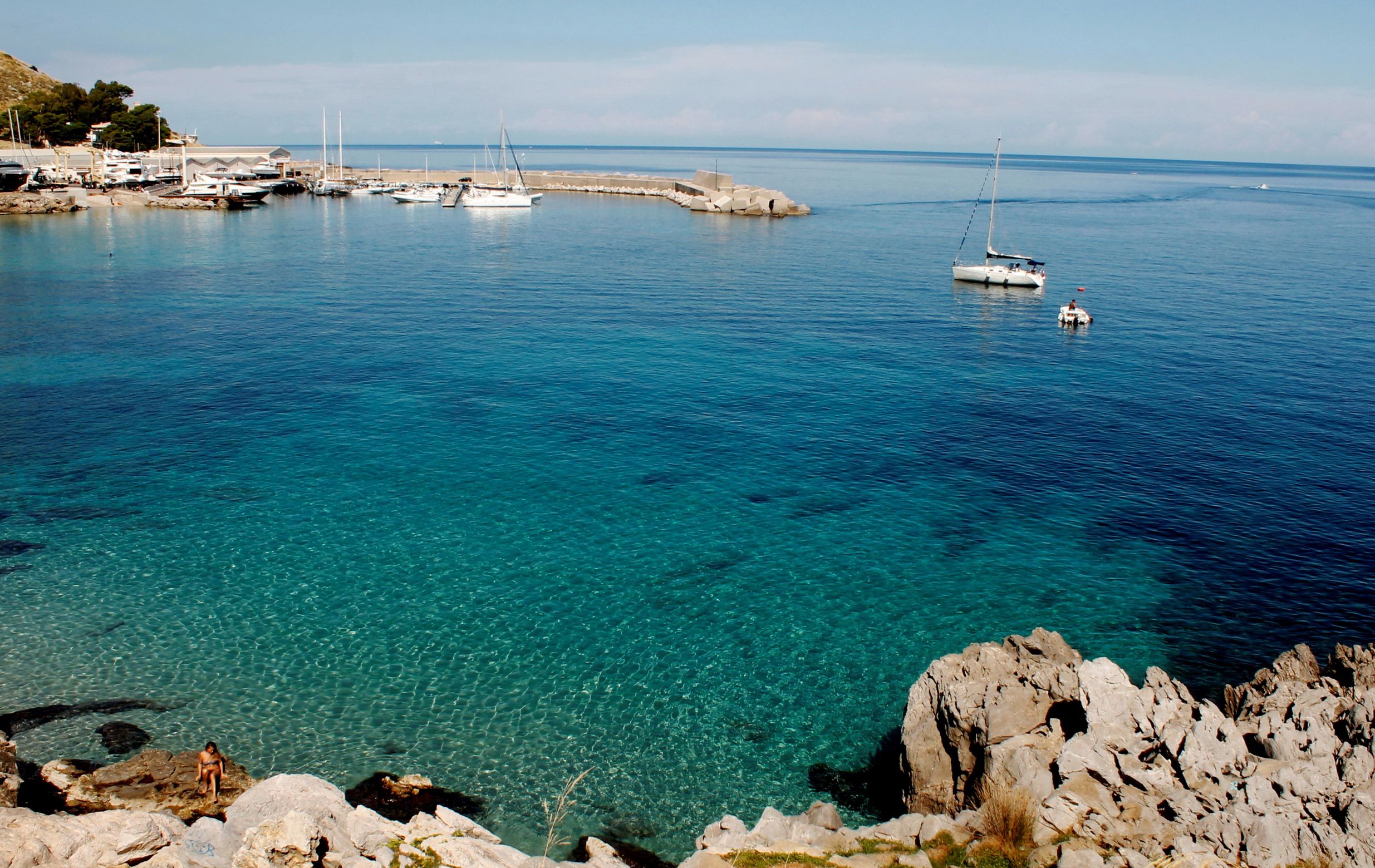 Desktop Wallpaper Italy Capo Gallo Palermo Nature Bay 2470x1560