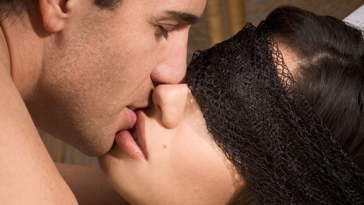 Love romance mood emotion kiss eyes mask blidfold lace skin face