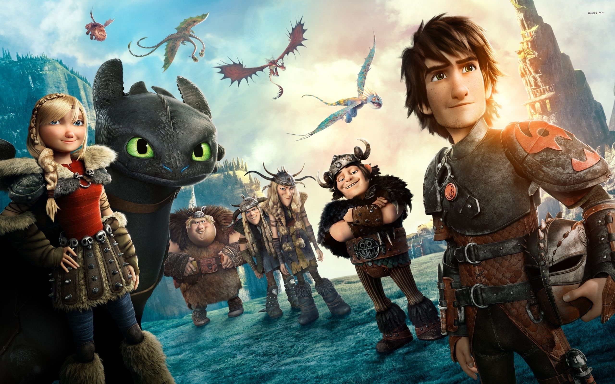 Main characters in How to Train Your Dragon 2 wallpaper