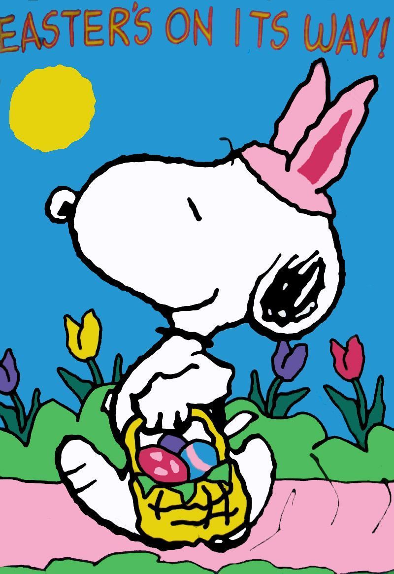 ੯ू•͡○ ̨͡ ₎᷄ᵌ ✯ Snoopy on Easter Day. Snoopy easter, Snoopy