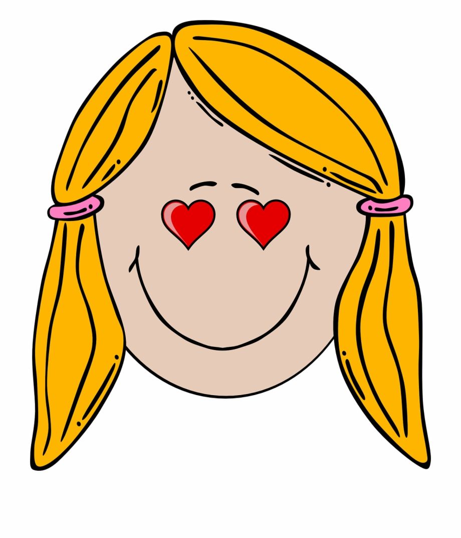 Girl In Love Heart Shaped Eyes Png Image Face Girl Clipart