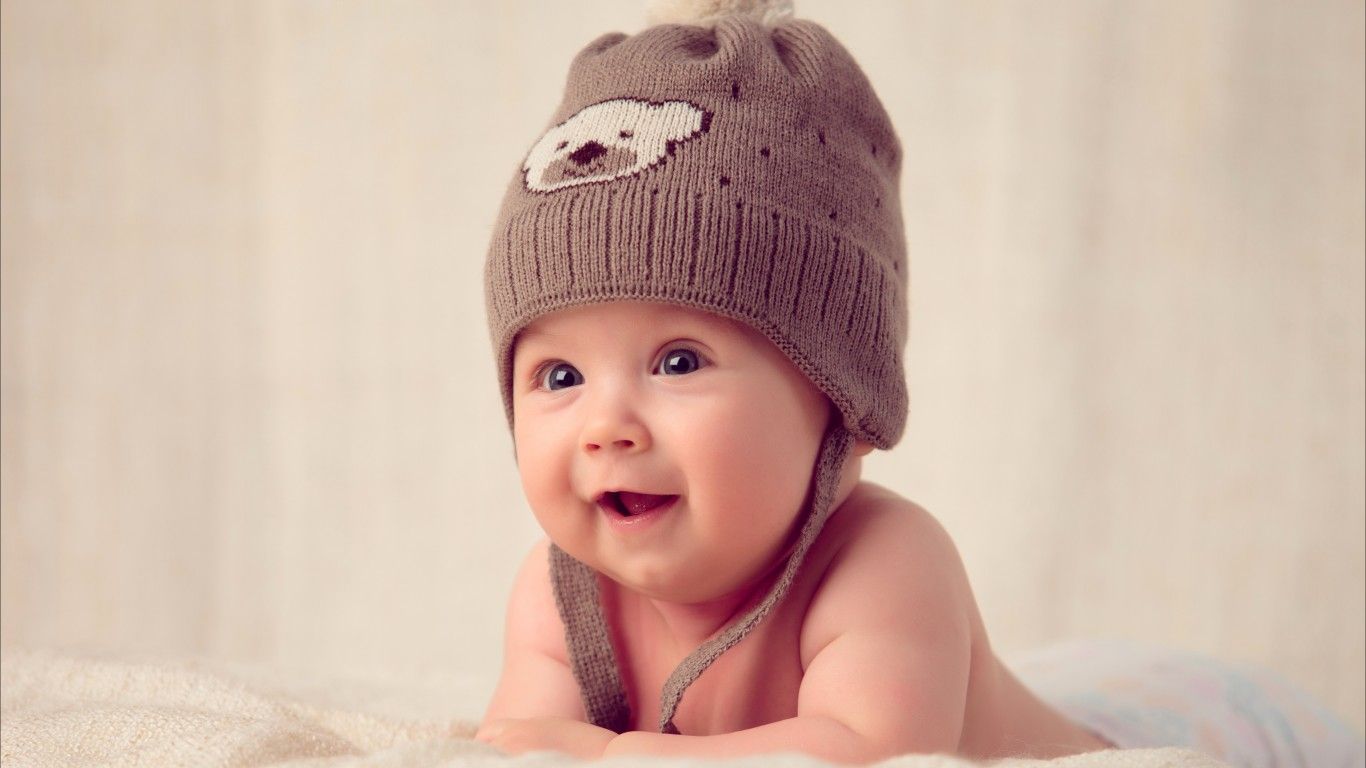 Wallpaper Cute Baby, Hat, Muffle Cap, 4K, 8K, Cute