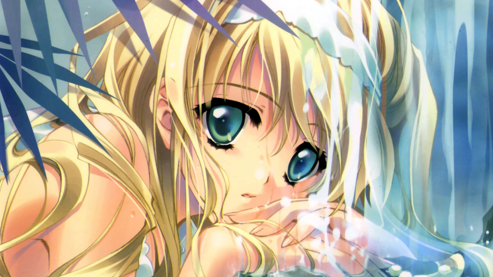 Wallpaper Blonde, Sad, Anime Girl, Face, Original, HD
