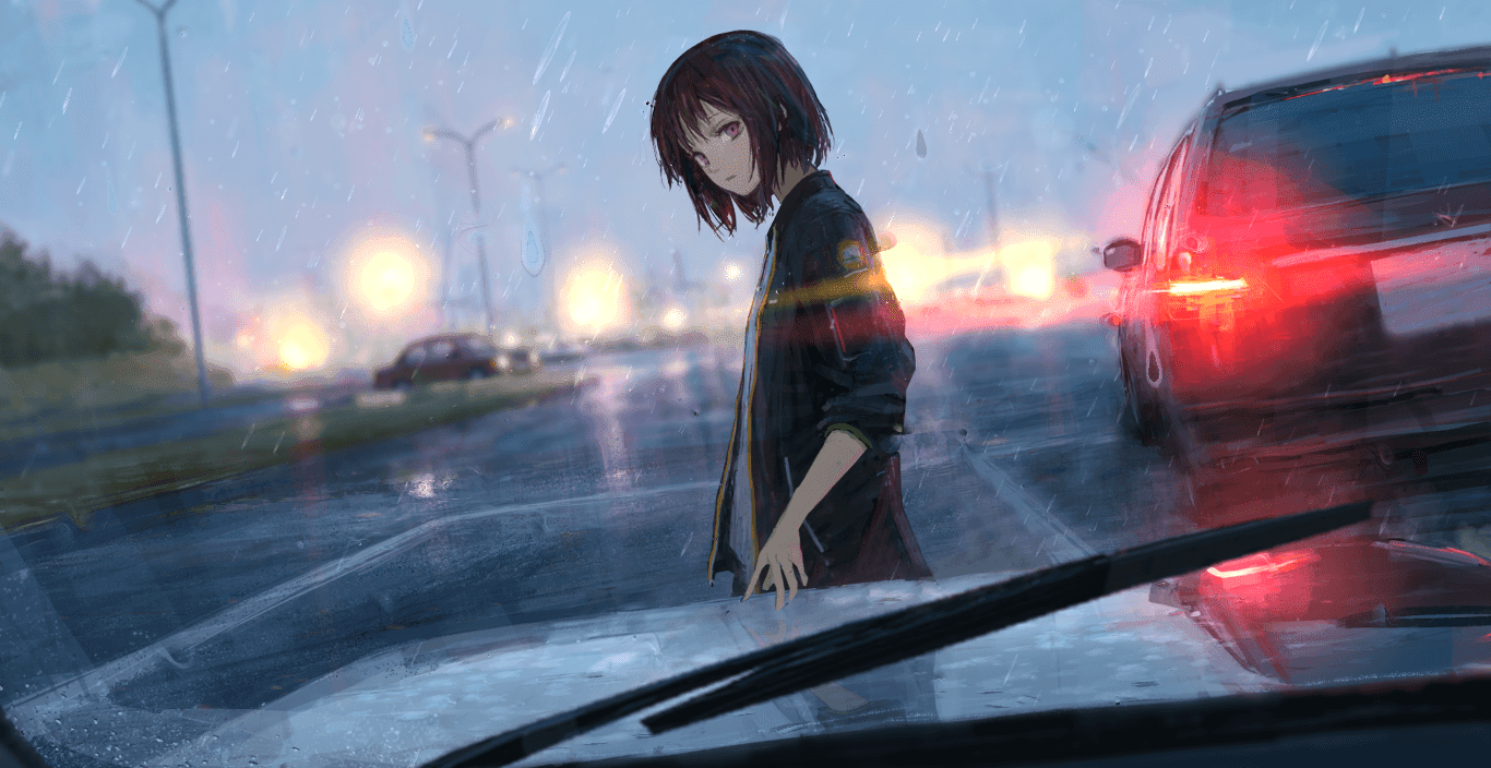Rainy Car 「ー」/「しおん」 [Wallpapers Engine Anime