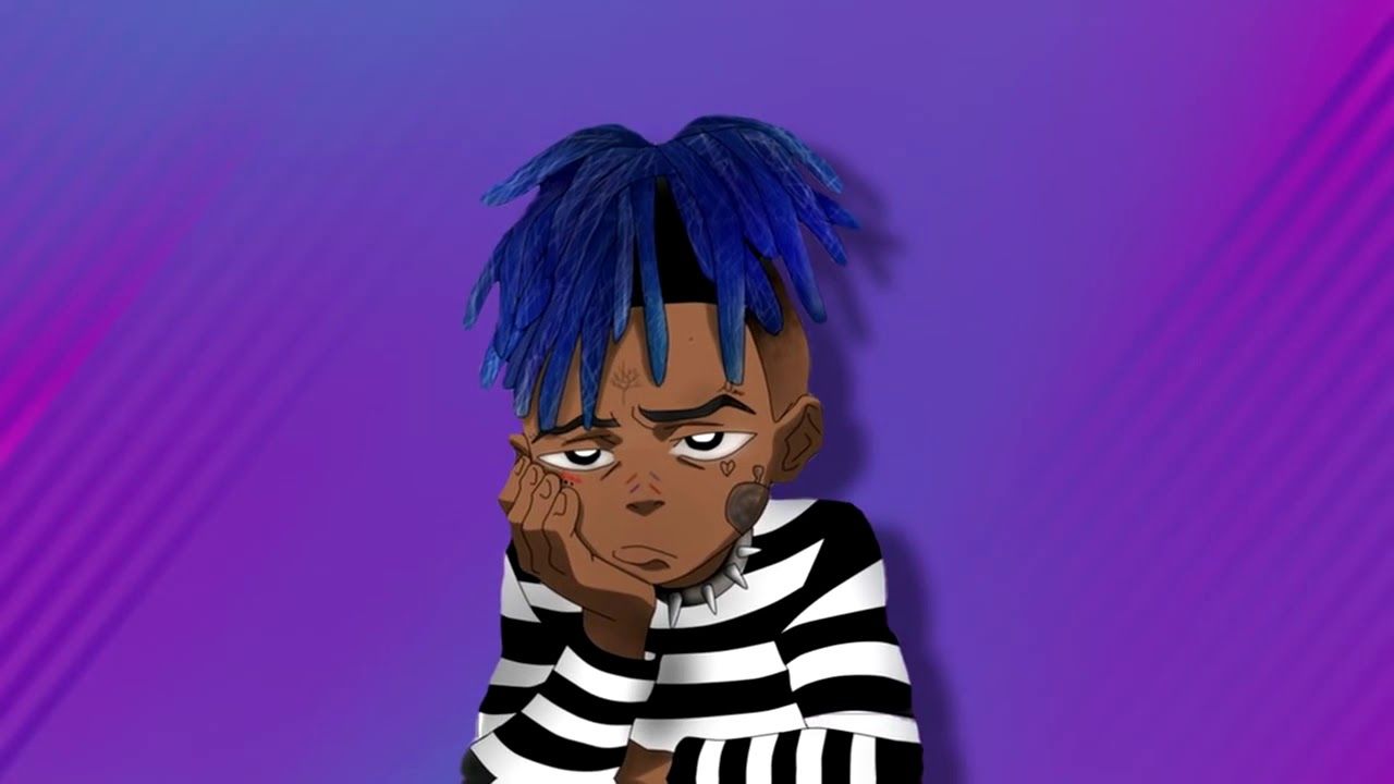 5. "XXXTentacion with Cute Blue Hair Painting" - wide 3