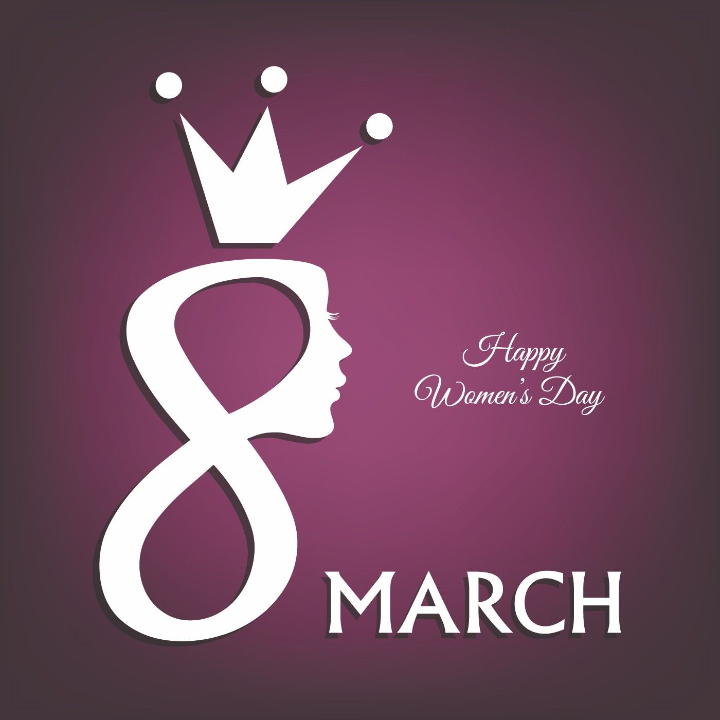8th March. Women's Day Symbols, Greeting Cards