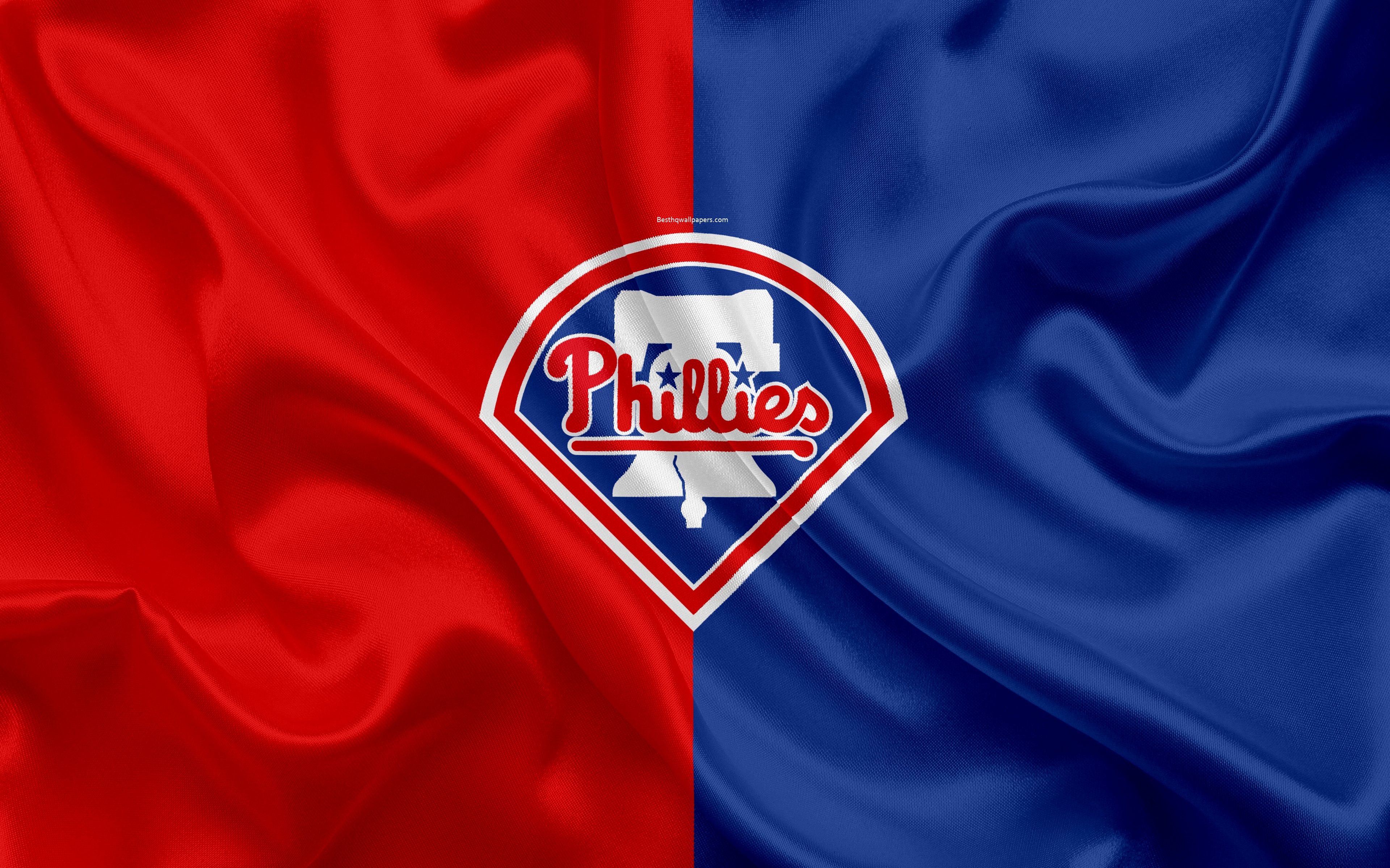 Download wallpaper Philadelphia Phillies, 4k, logo, silk texture