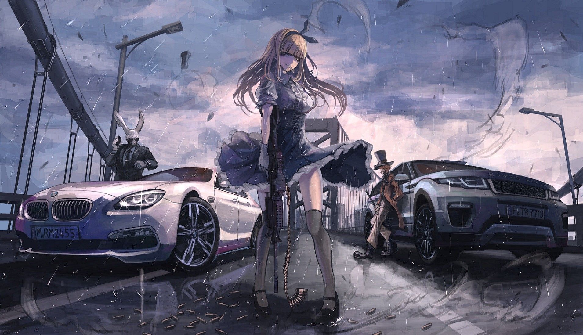 #Mad Hatter, #BMW, #anime girls, #car, #anime, #Range