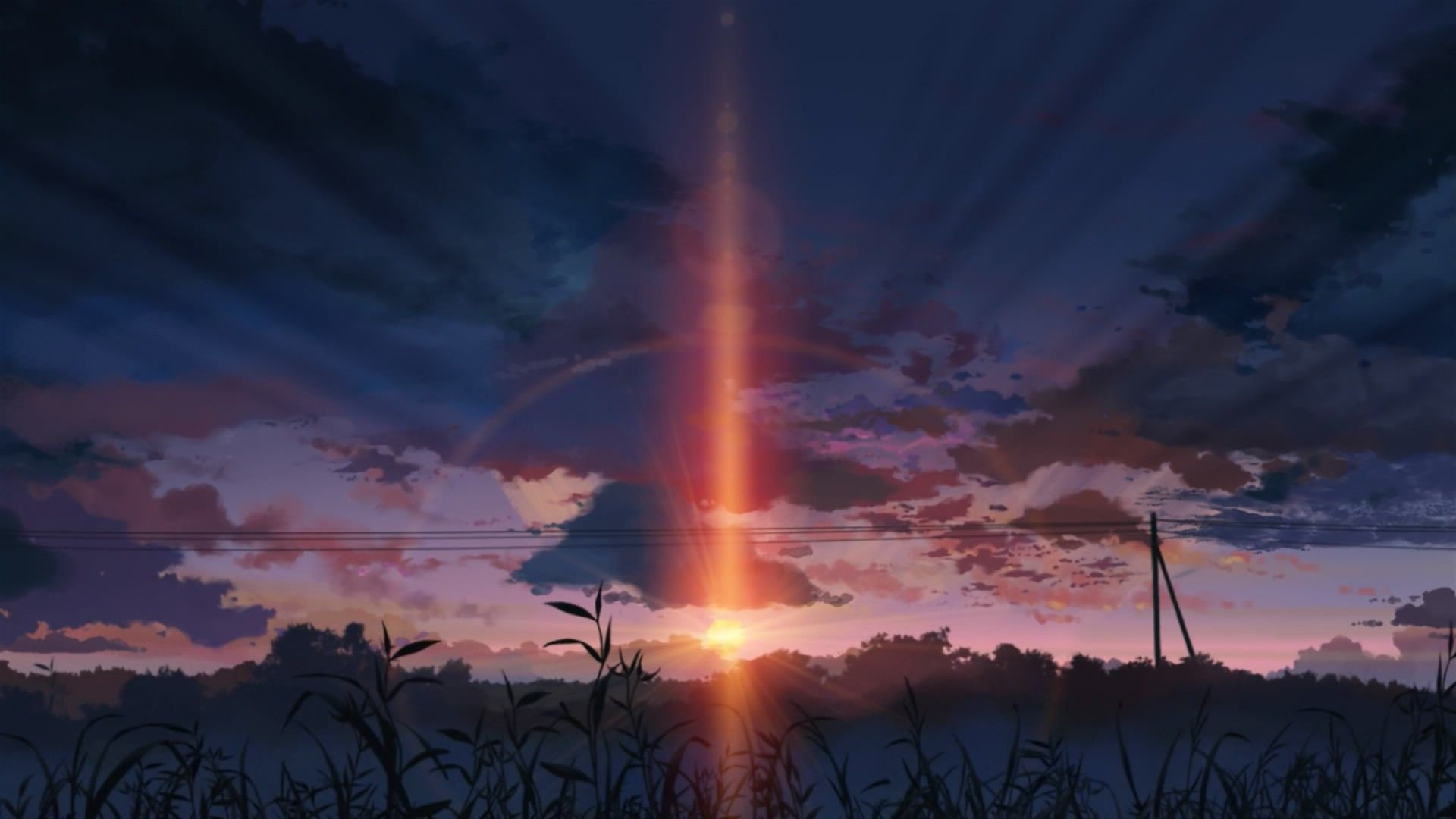 sunset, 5 Centimeters Per Second, Anime, Landscape Wallpaper HD