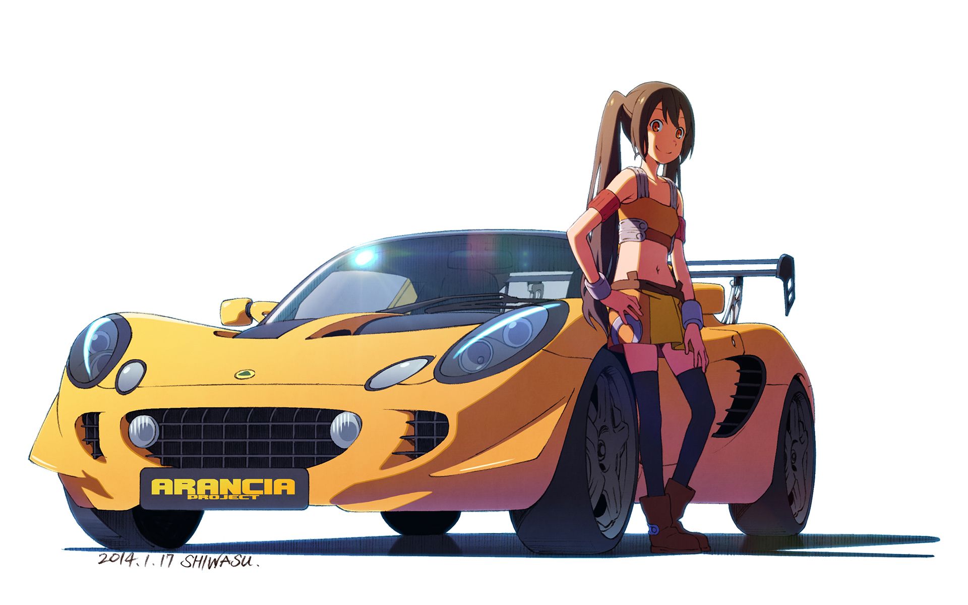 Anime Girls And Cars Wallpaperx1200