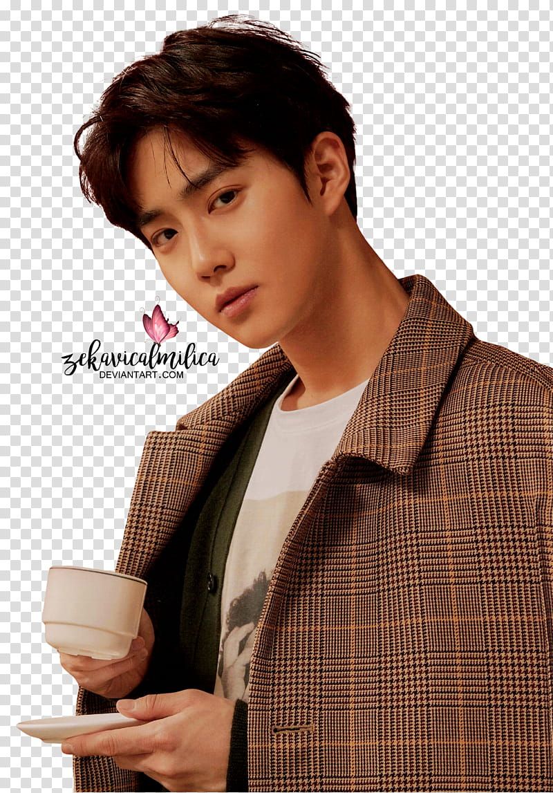 EXO Universe, Exo Suho holding teacup and saucer transparent