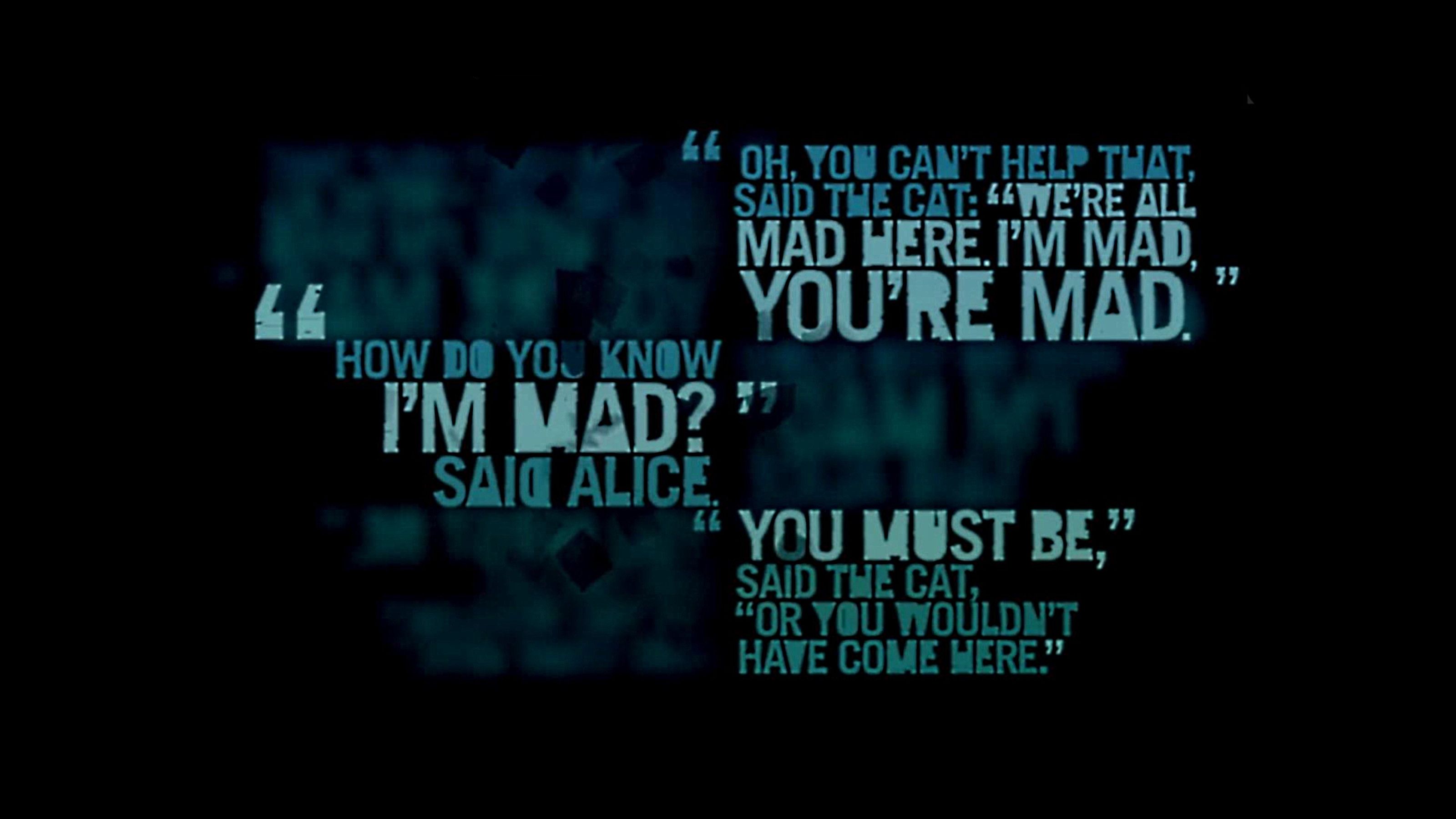 We Re All Mad Here Quote Wallpaper