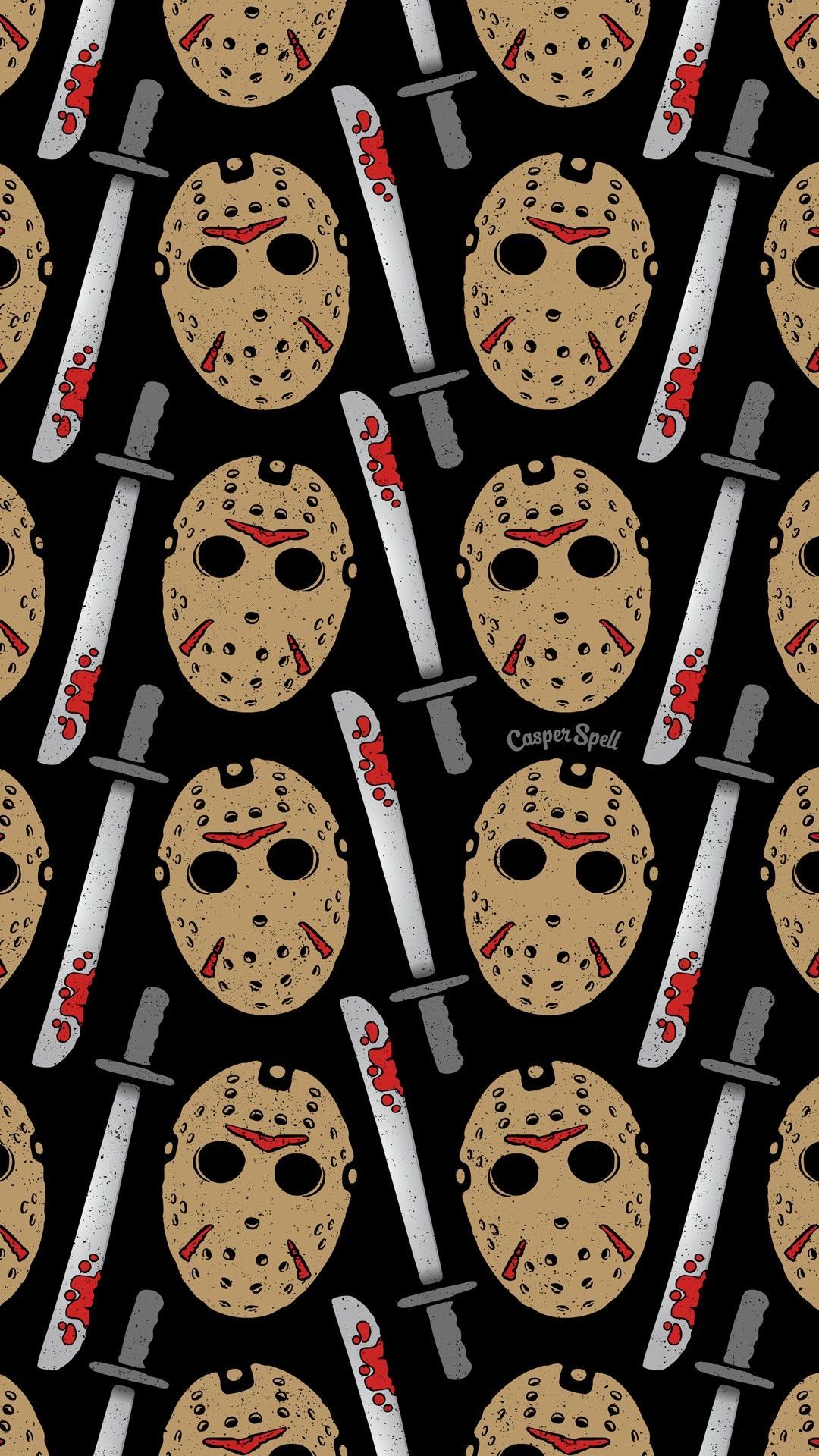 Friday the 13th Jason Voorhees repeat pattern art surface design