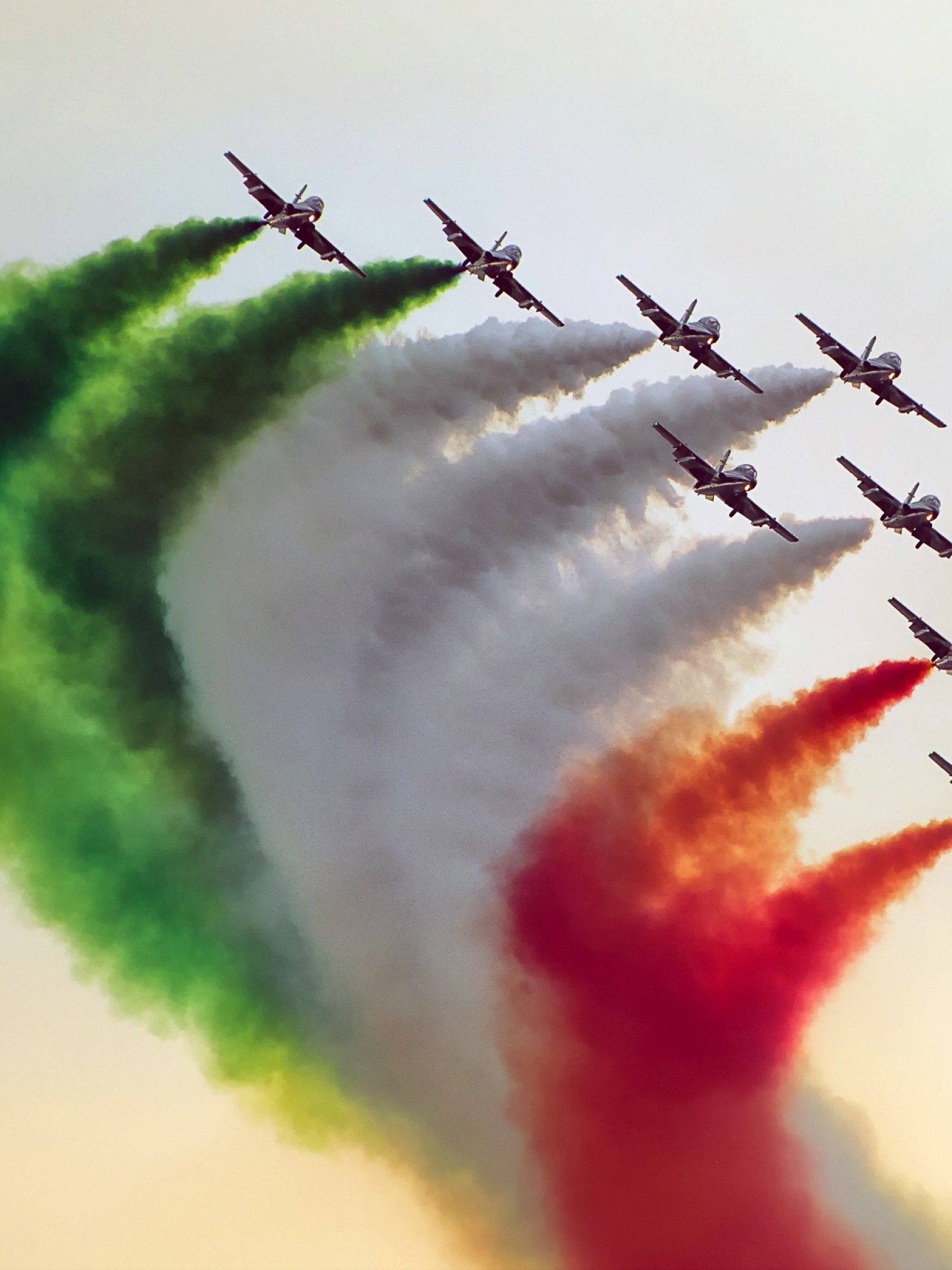 Wallpaper Indian Air Force, Fighter jets, Smoke, Saffron, White