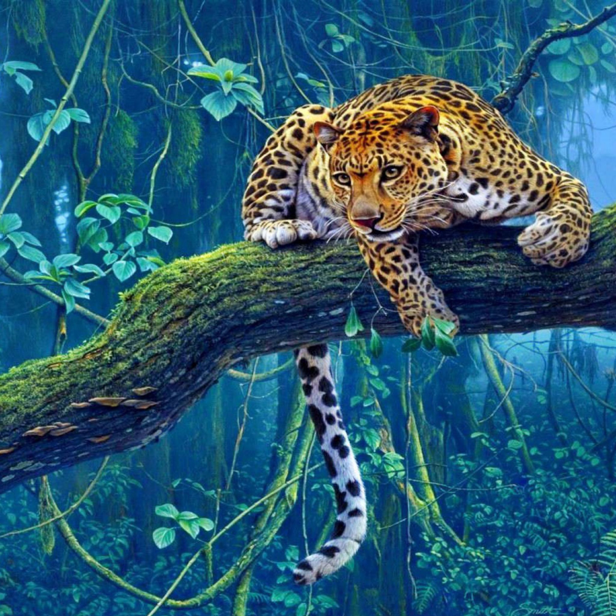 Jungle Big Leopard iPad Air Wallpaper Free Download