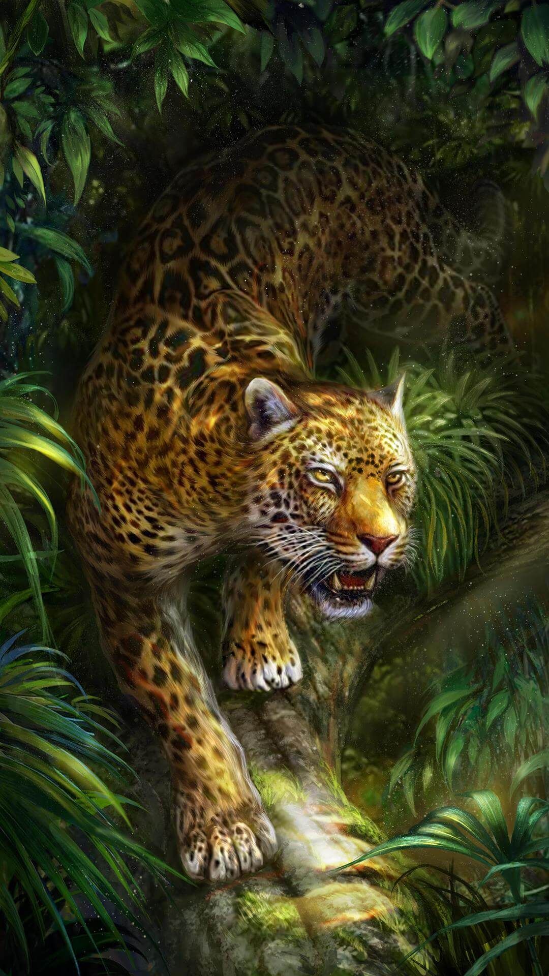 Slinky leopard in the forest! Live wallpaper!. Jungle animals