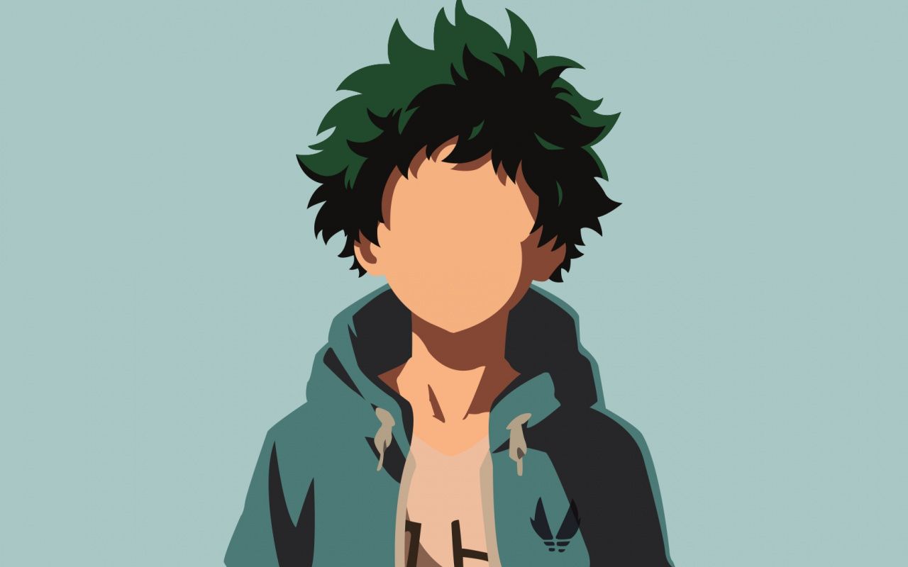 Download Artwork, Izuku Midoriya, minimal, art wallpaper, 1280x800