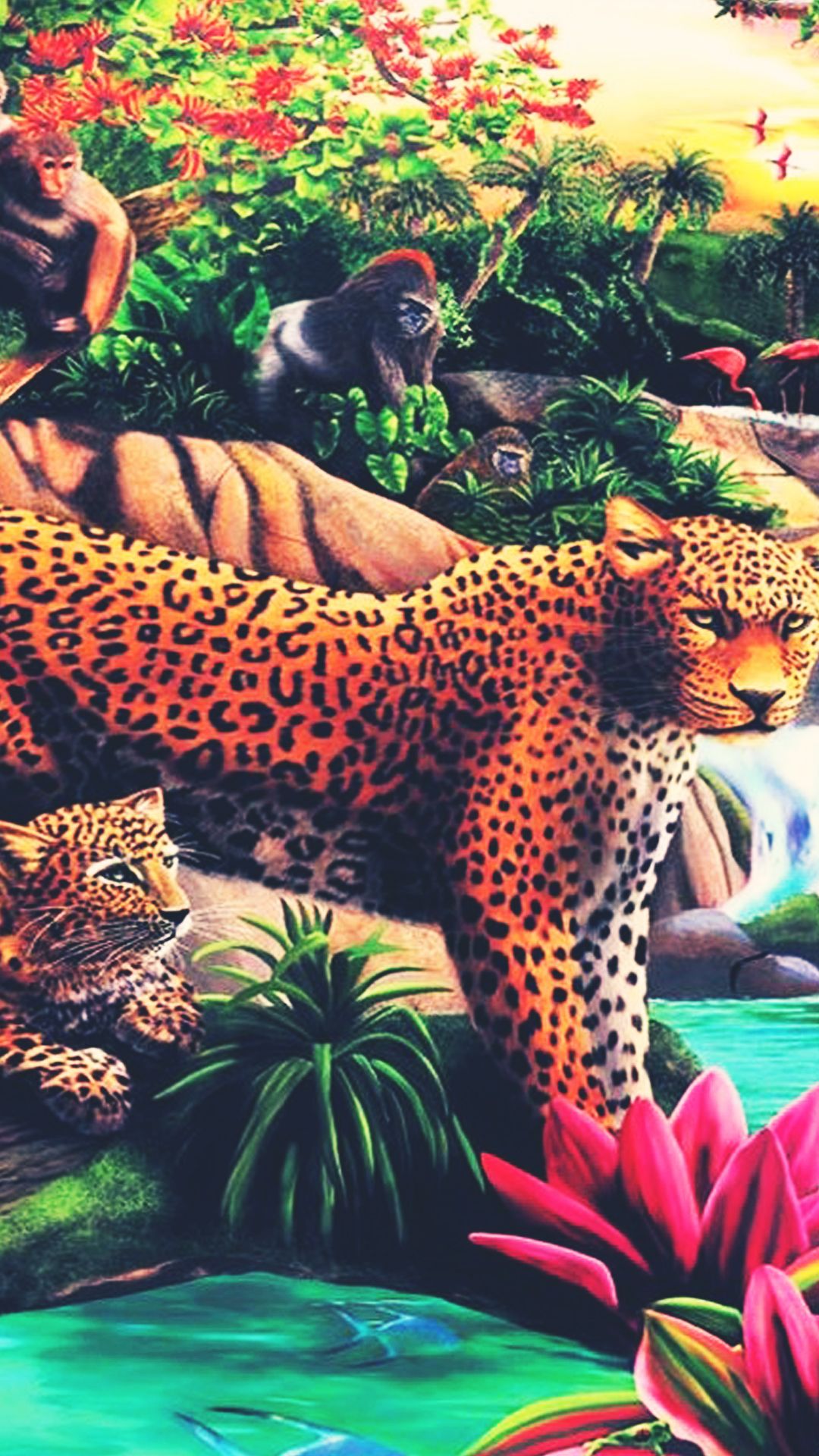 Colorful Leopard Africa Nature Android Wallpaper free download