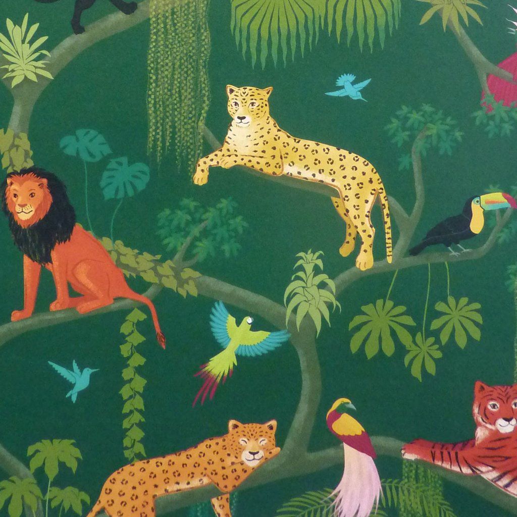 Big Cats Children's Wallpaper Sample