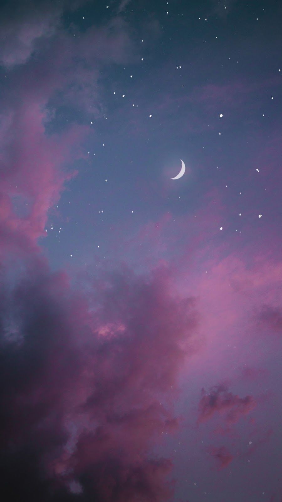In the night wallpaper. Night sky wallpaper, Pink clouds wallpaper