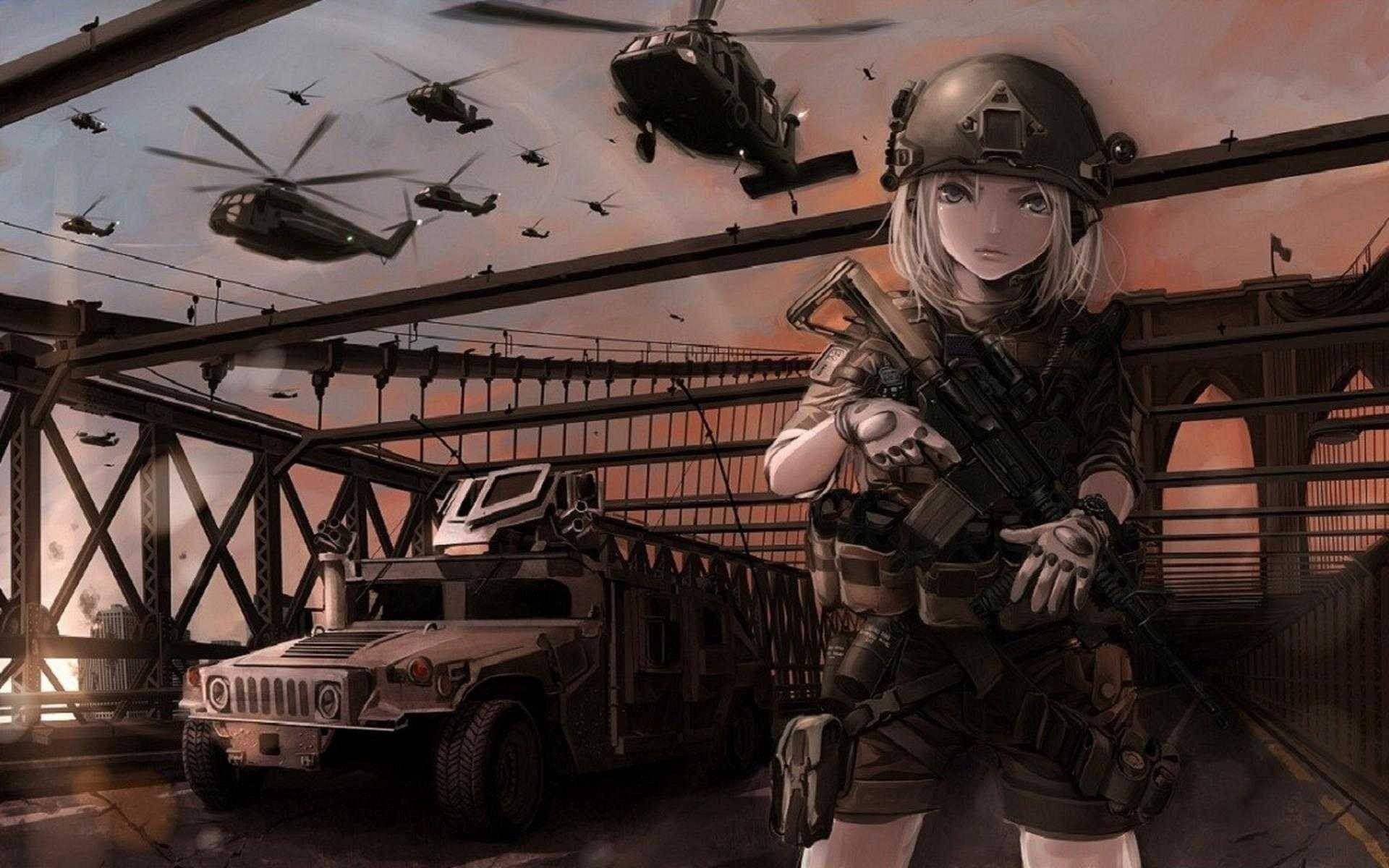 original characters, Anime, Military Wallpaper HD / Desktop