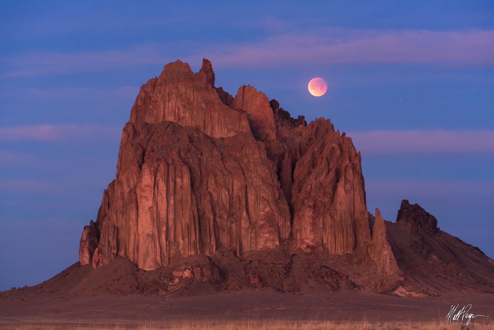 Blood Moon over Shiprock (2018). Shiprock, New Mexico. Fine Art