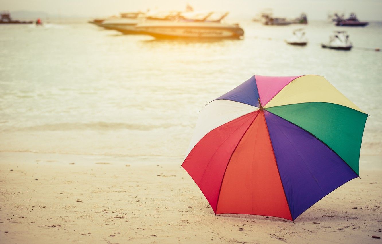 Wallpaper sand, sea, beach, summer, happiness, stay, umbrella