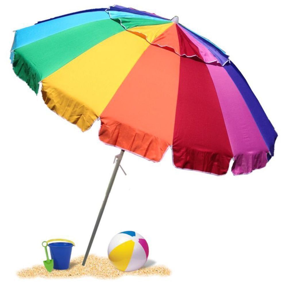 EasyGo HEAVY DUTY Beach Umbrella 8' Rainbow Beach Umbrella