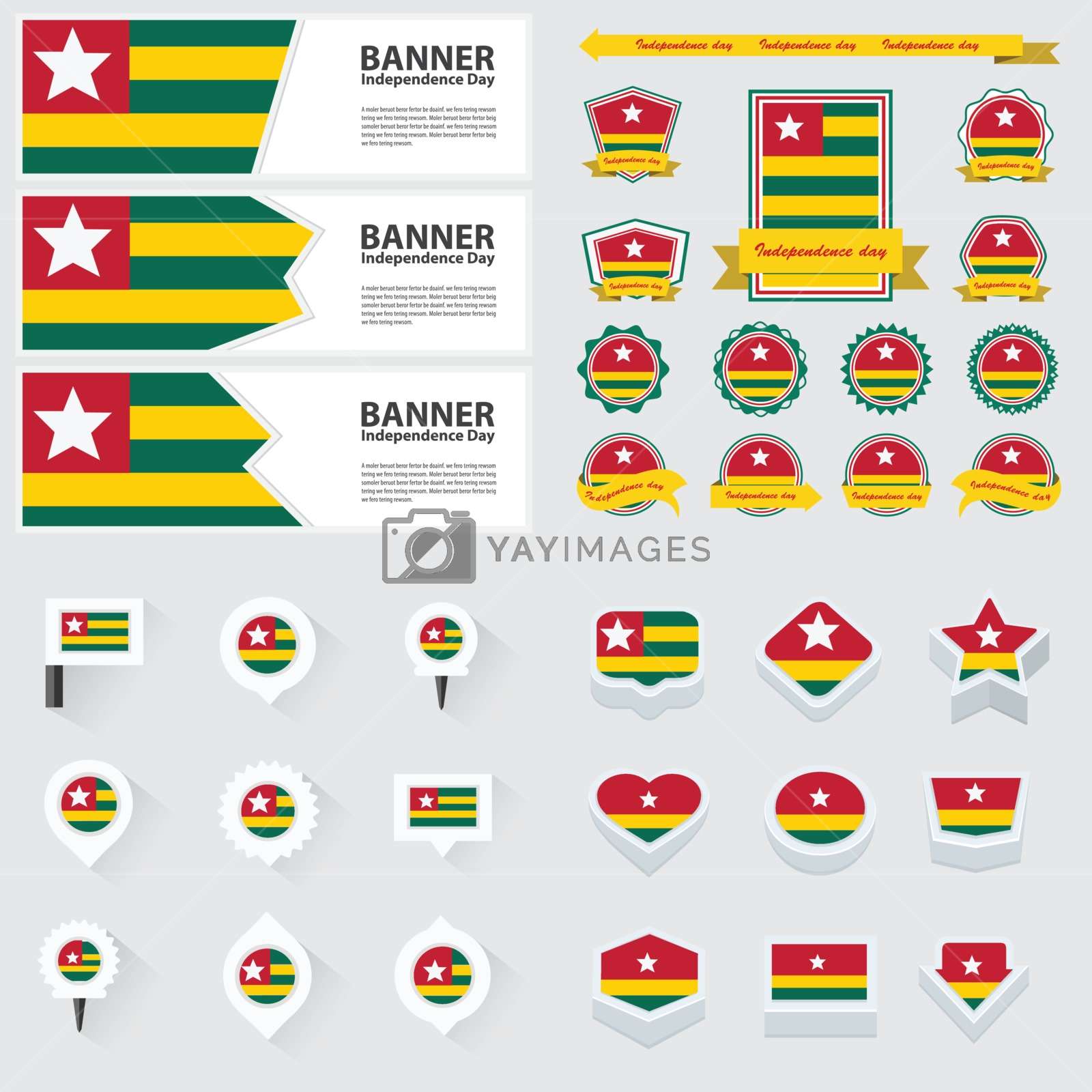 togo independence day, infographic, and label Set. Royalty Free