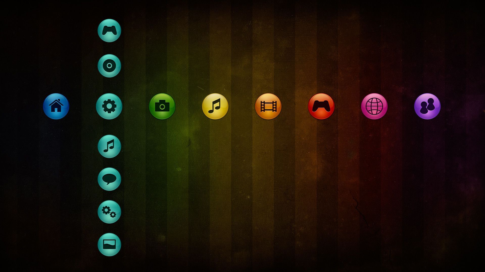The PS3 Menu With Each Sub Category Icon Having Their Own Color