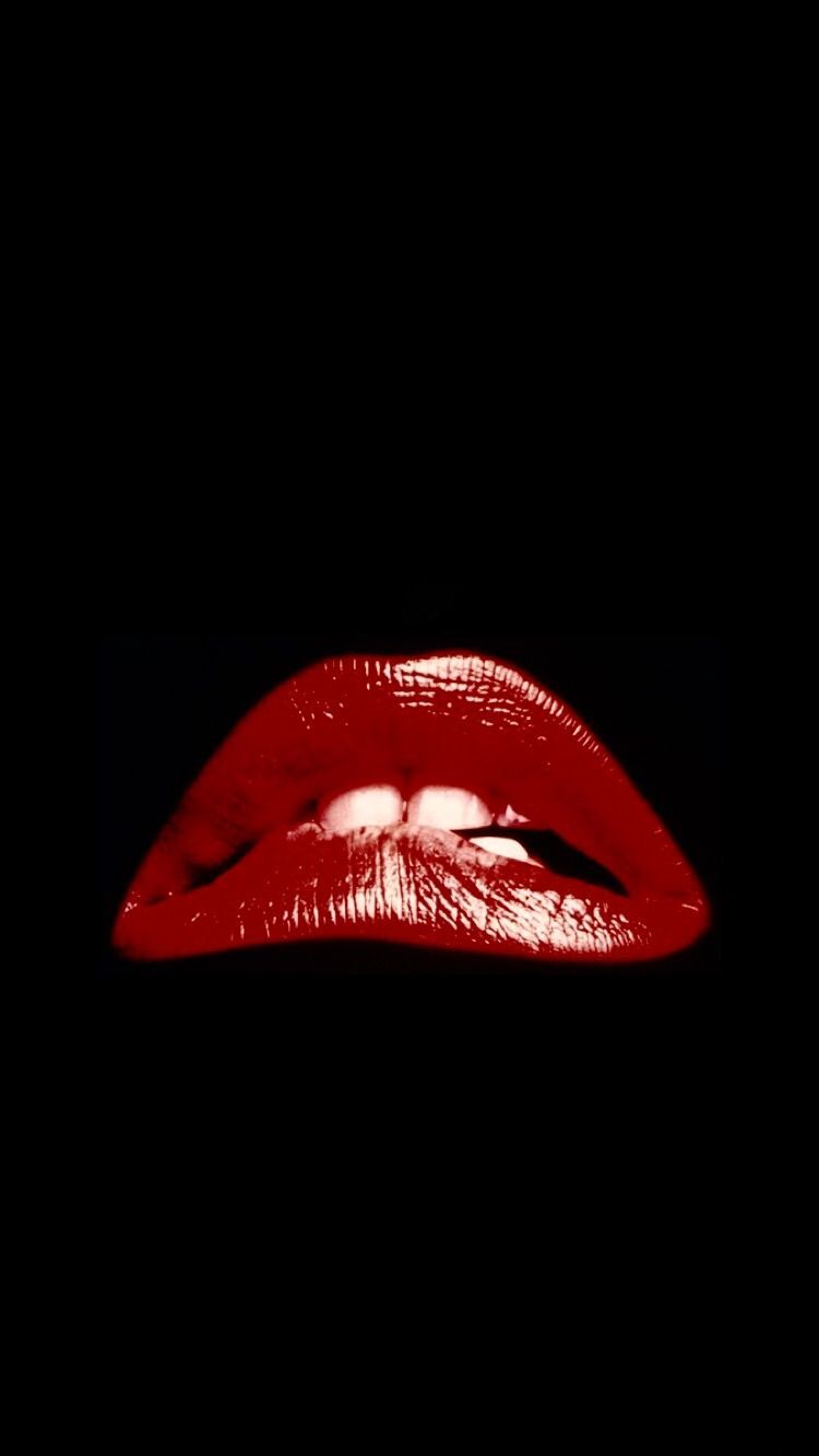 Red, lips, Rocky Horror Show, lock screen, 1970s, apple, wallpaper