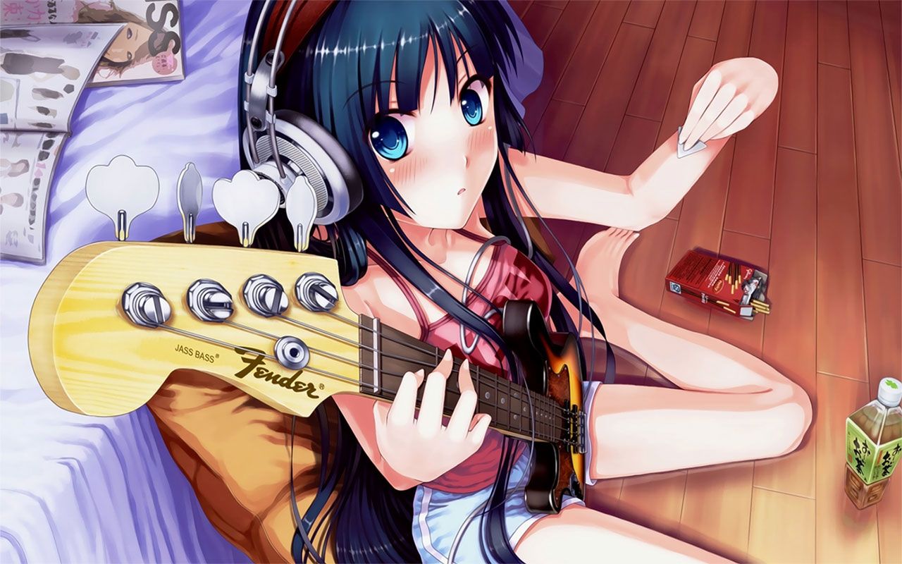 Free download anime wallpaper widescreen guitar anime girl