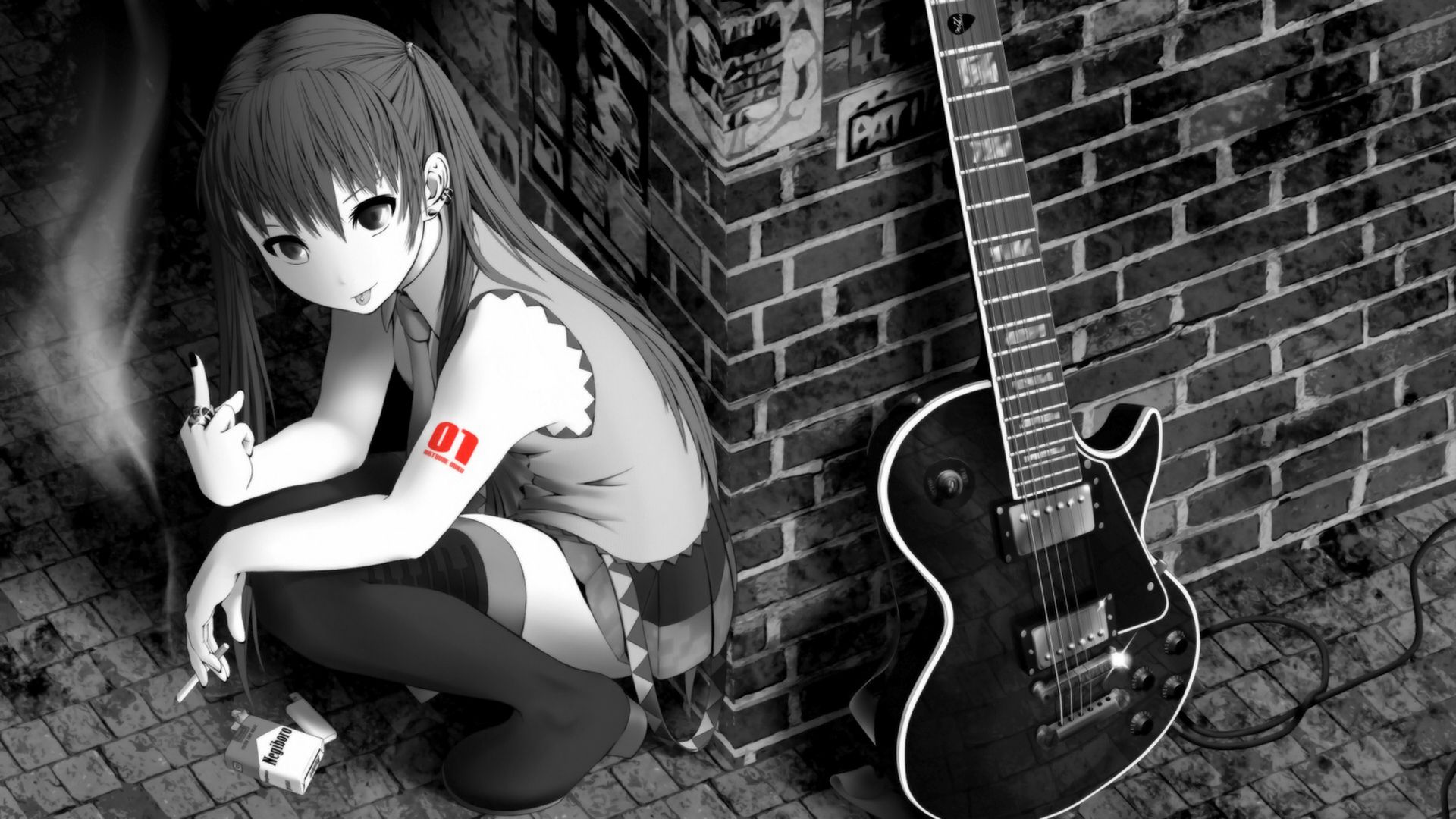 image Vocaloid Guitar Anime female 1920x1080