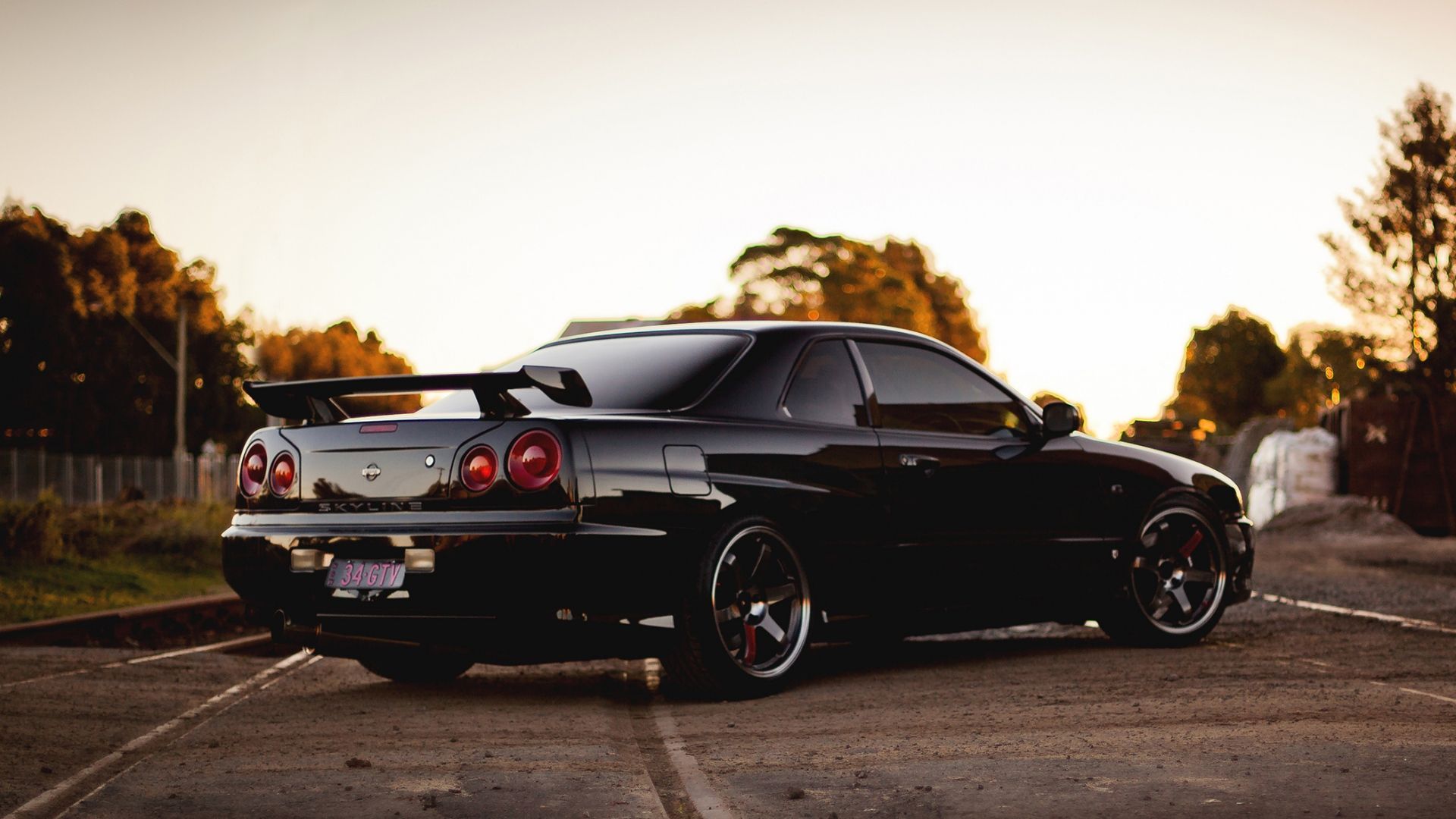 Download 1920x1080 HD Wallpaper nissan skyline coupe blurry