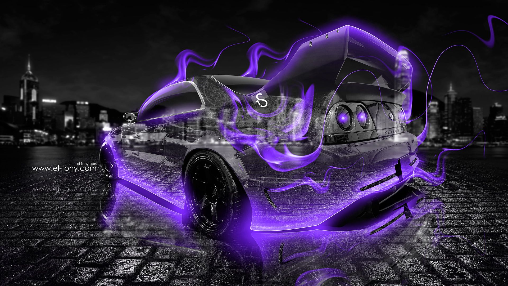 Free download Nissan Skyline GTR R33 Violet Fire Crystal Car 2013