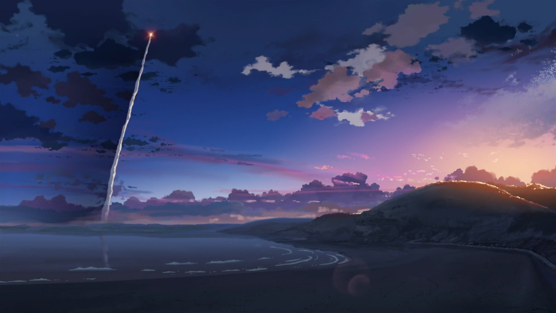 Rocket Launch Anime Scenery HD Wallpaperx1080