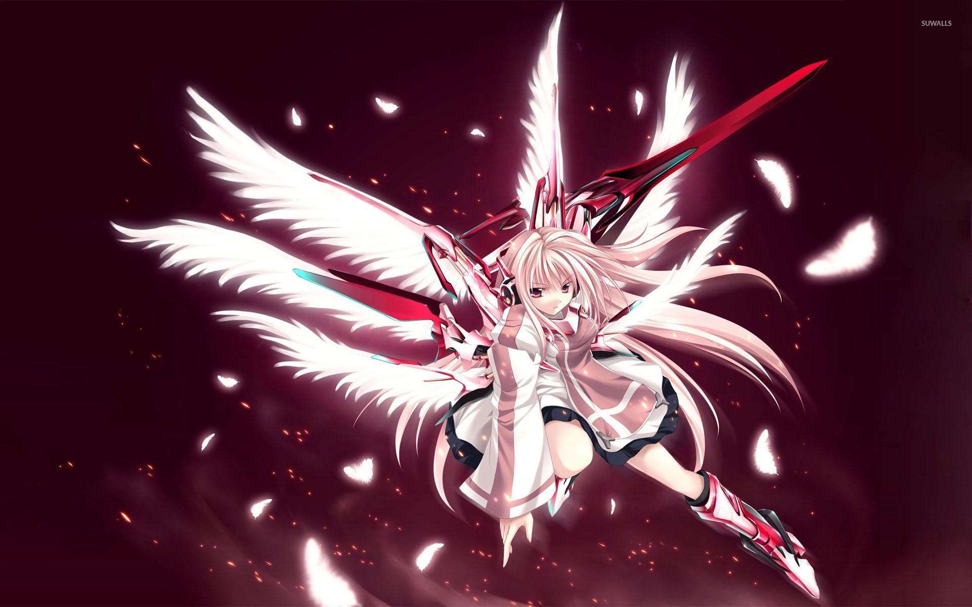 Angel with a red sword wallpaper wallpaper