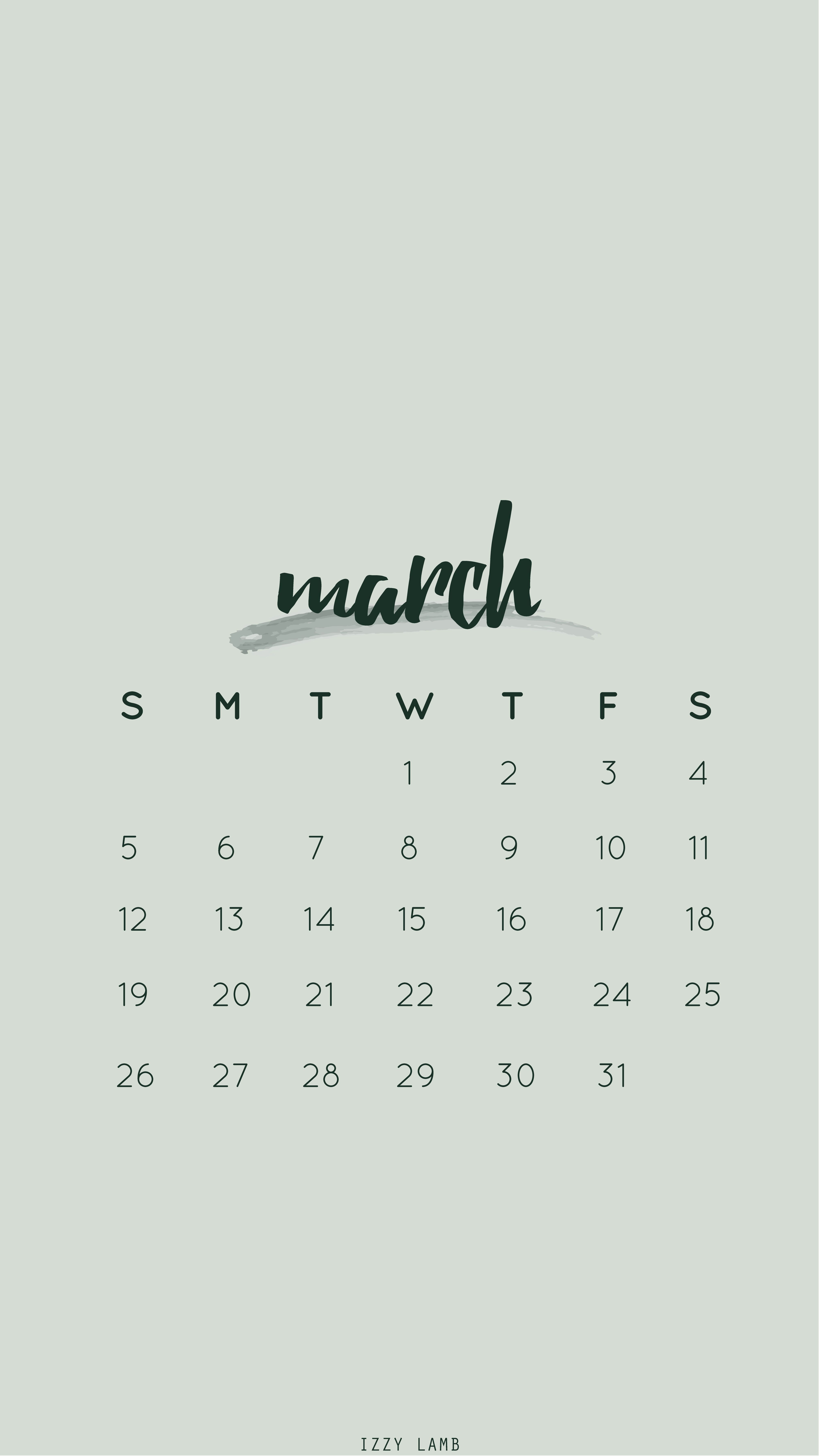 March 2020 Calendar iPhone Wallpapers Wallpaper Cave
