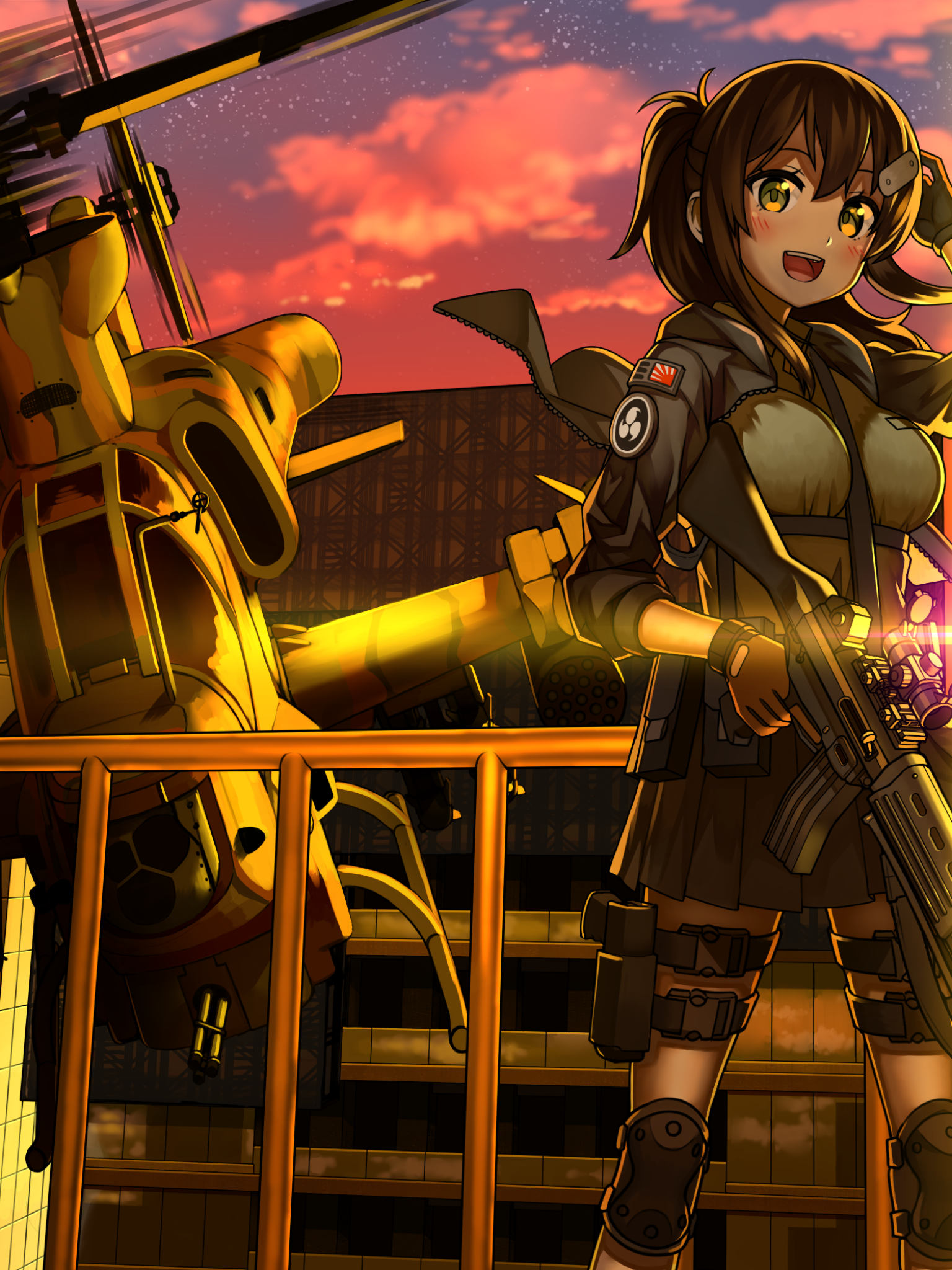 Download 1536x2048 Anime Girl, Soldier, Military Uniform