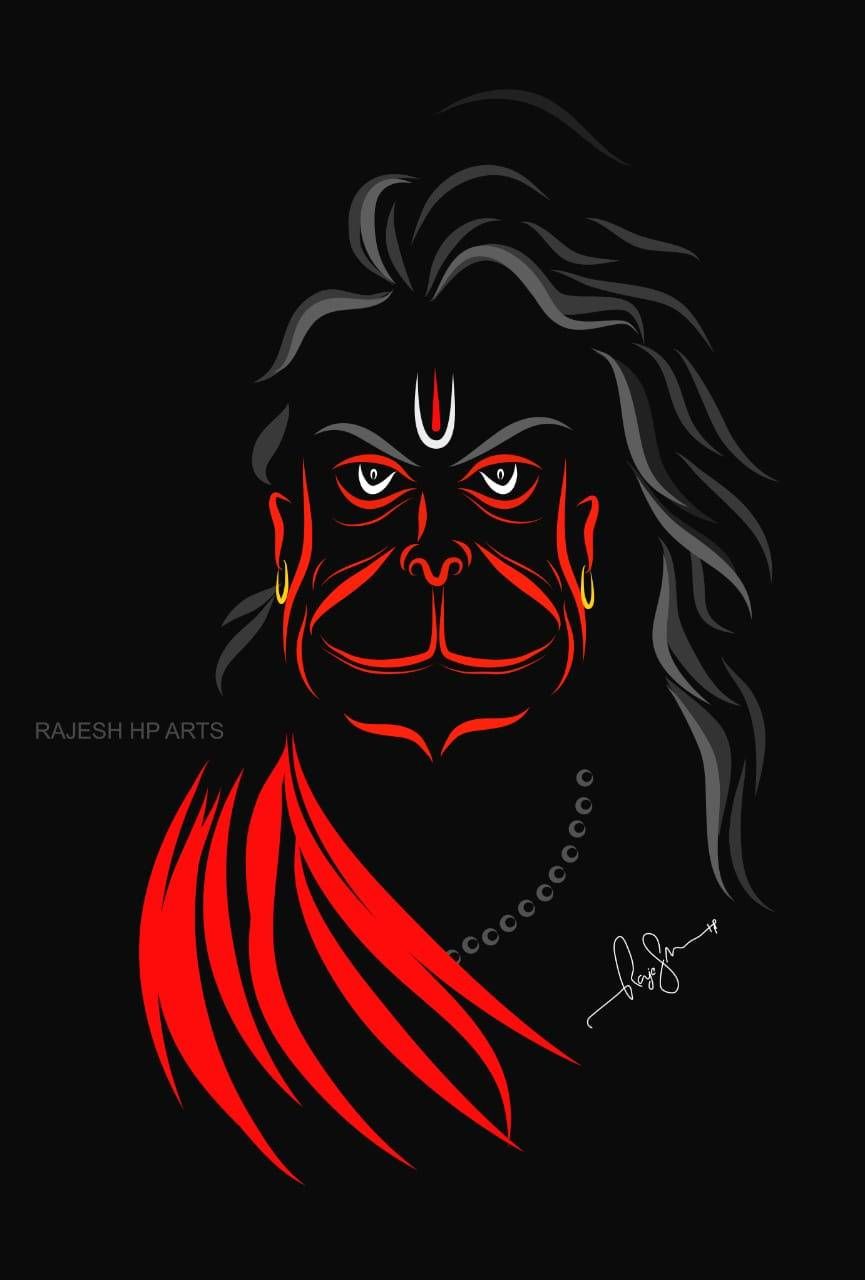 Lord Kesari Nandan Hanuman Face HD Wallpaper