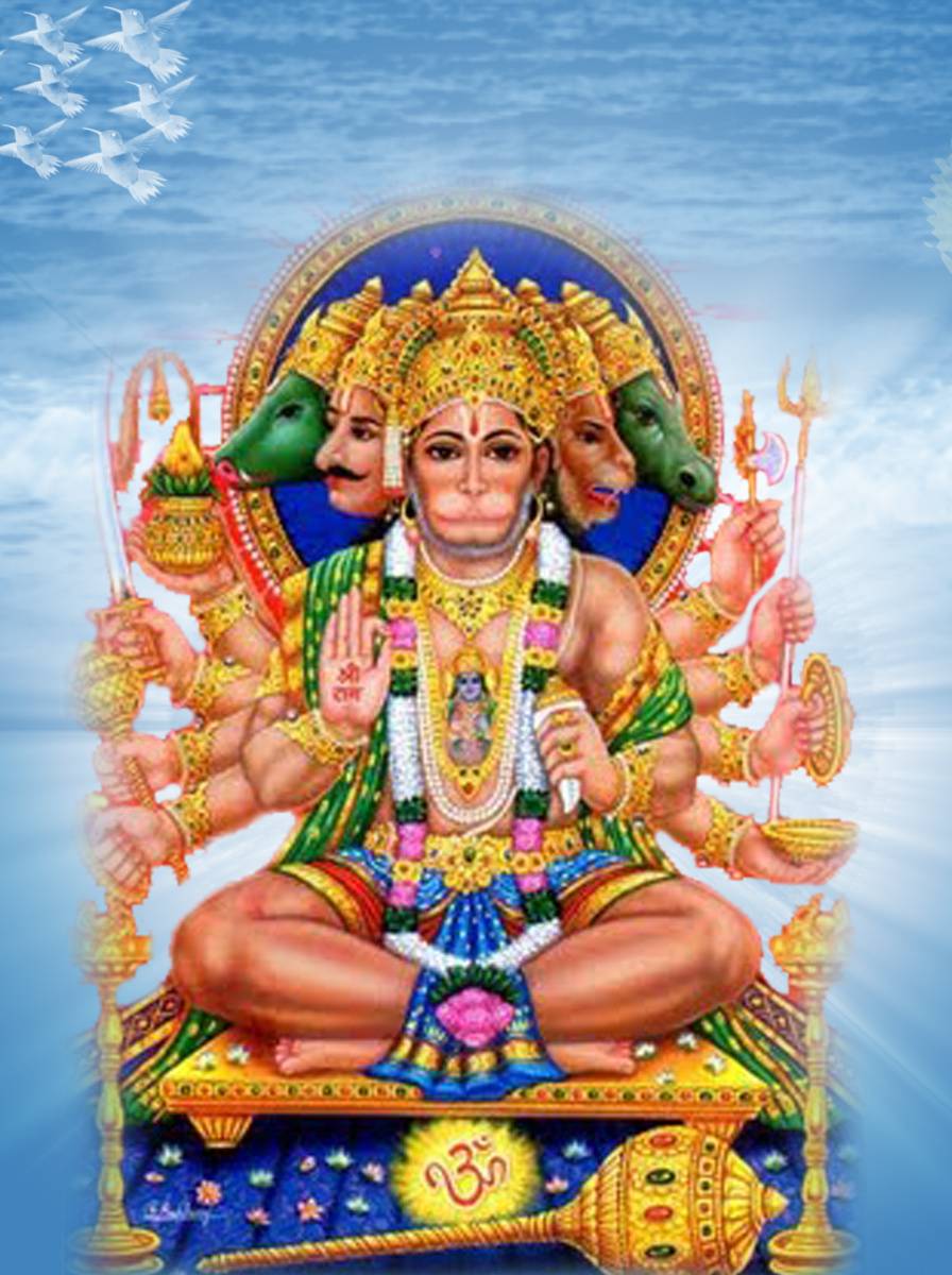 100+] Panchmukhi Hanuman Wallpapers | Wallpapers.com