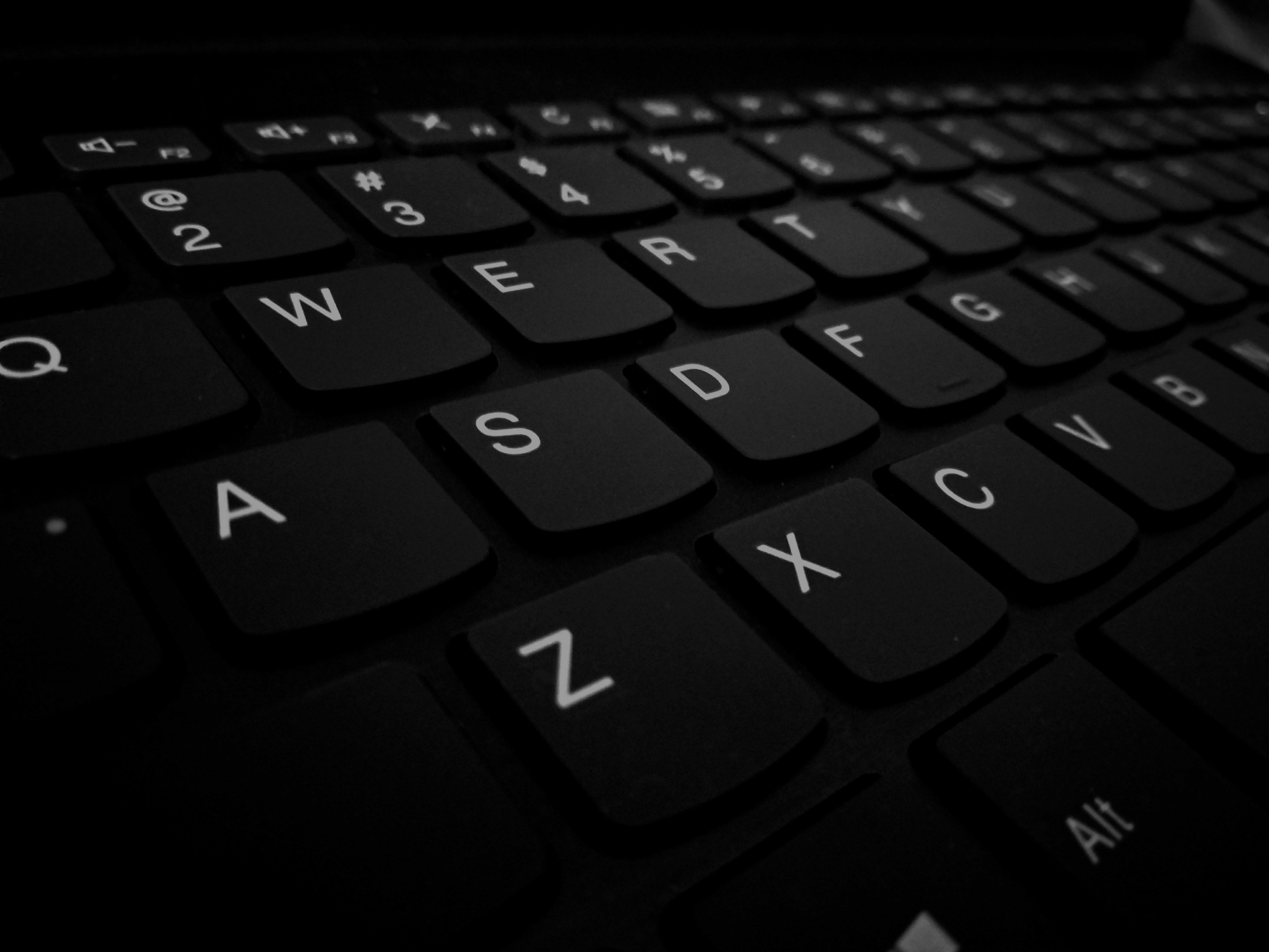 Closeup Photo of Black Computer Keyboard's Left Side Keys · Free