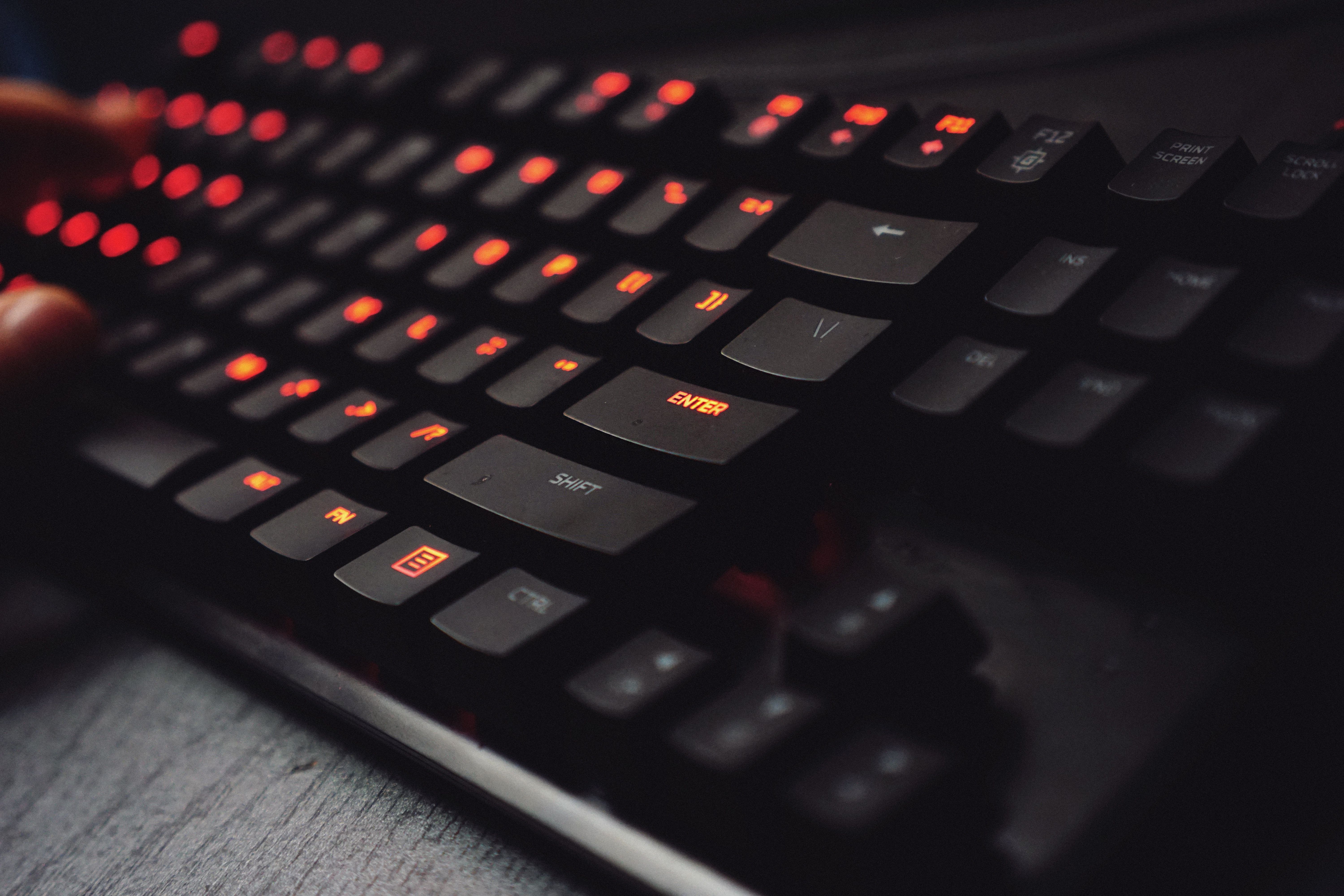 Black Lighted Gaming Keyboard · Free