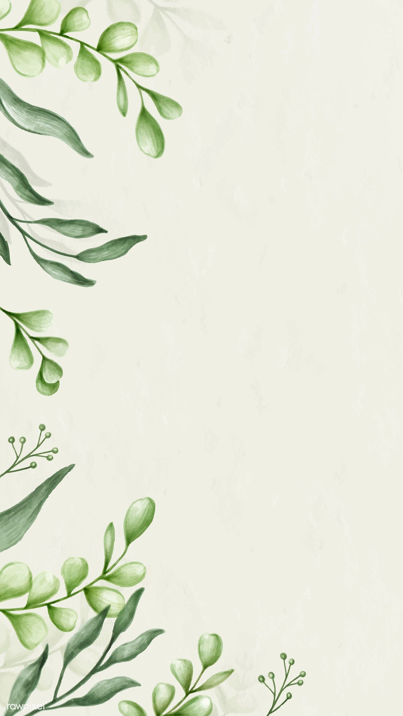 Botanical patterned mobile wallpaper. Royalty free stock vector