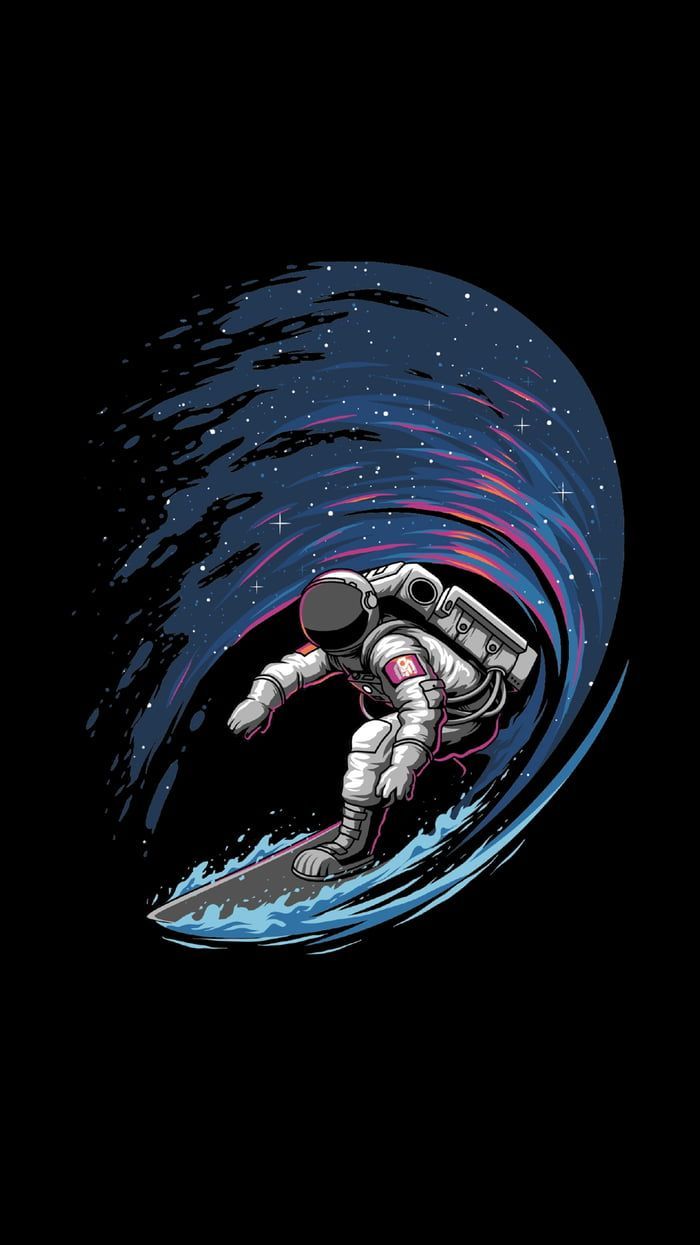 Space Surfer. iPhone wallpaper astronaut, Space iphone wallpaper, Wallpaper space