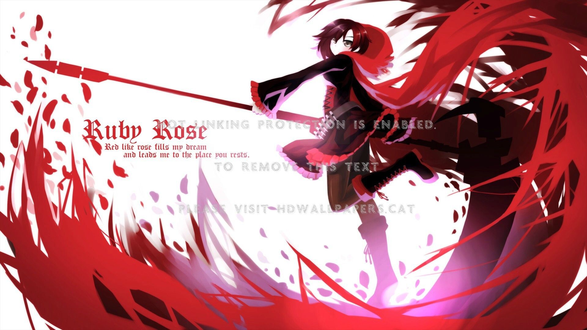 rwby ruby rose anime scythe girl
