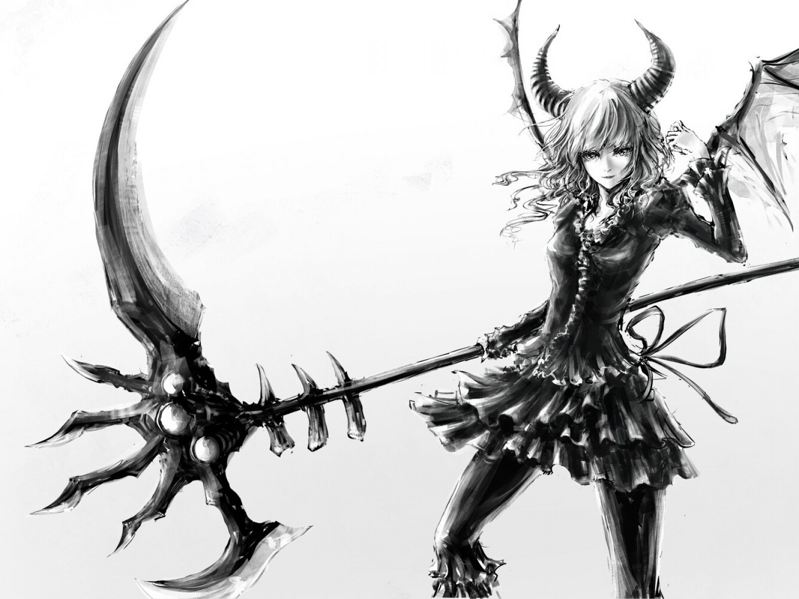 Anime scythe. Black rock shooter, Black rock, Demon drawings